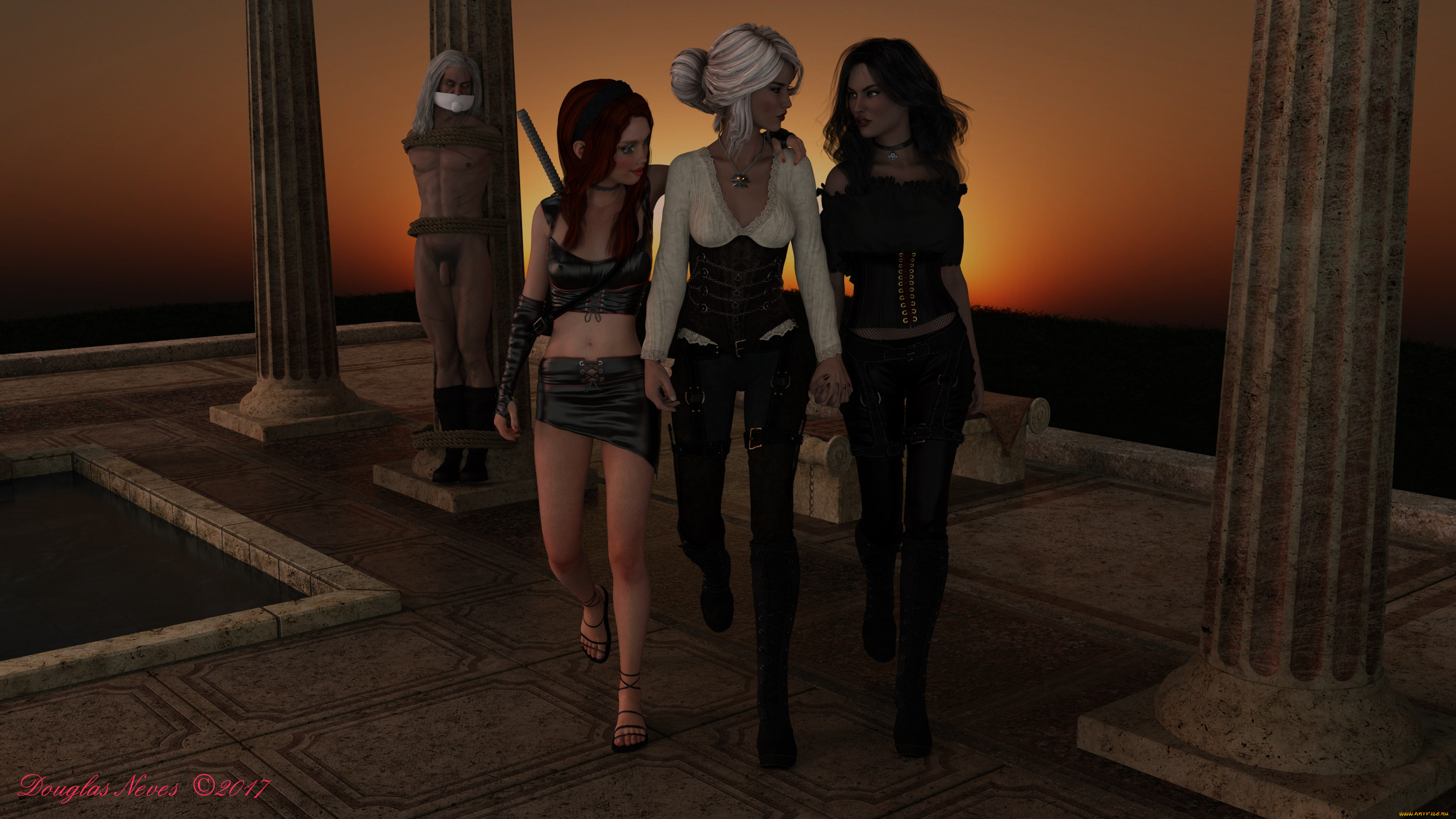 3д, графика, фантазия, , fantasy, девушка, фон, взгляд