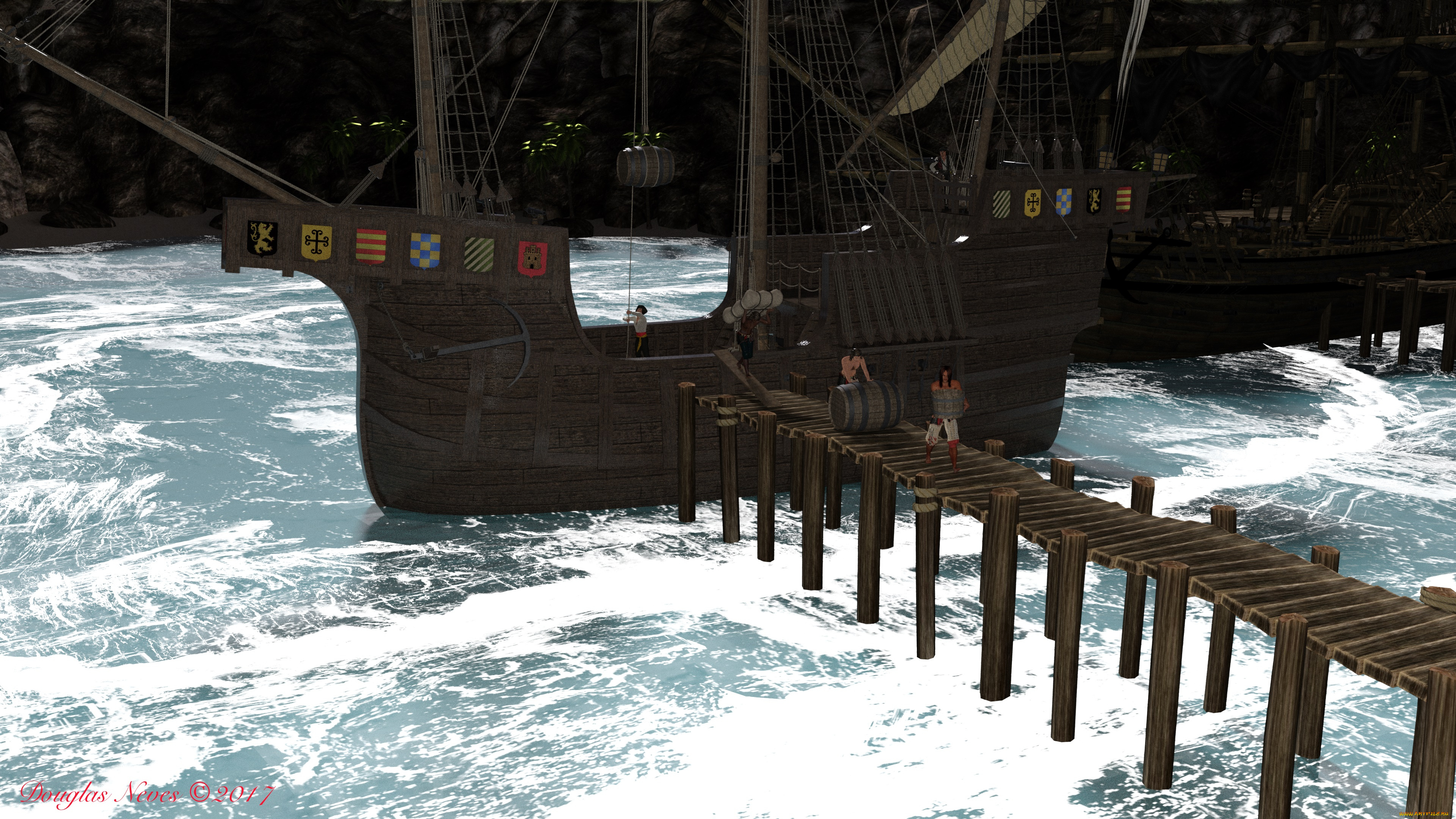 3д, графика, фантазия, , fantasy, isabis, elf, pirate