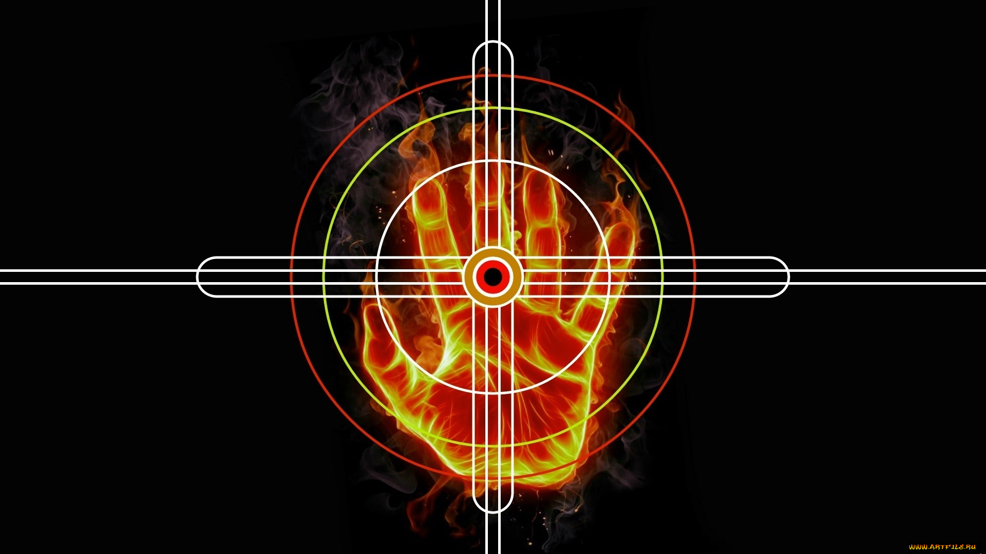 3д, графика, другое, , other, огонь, ладонь