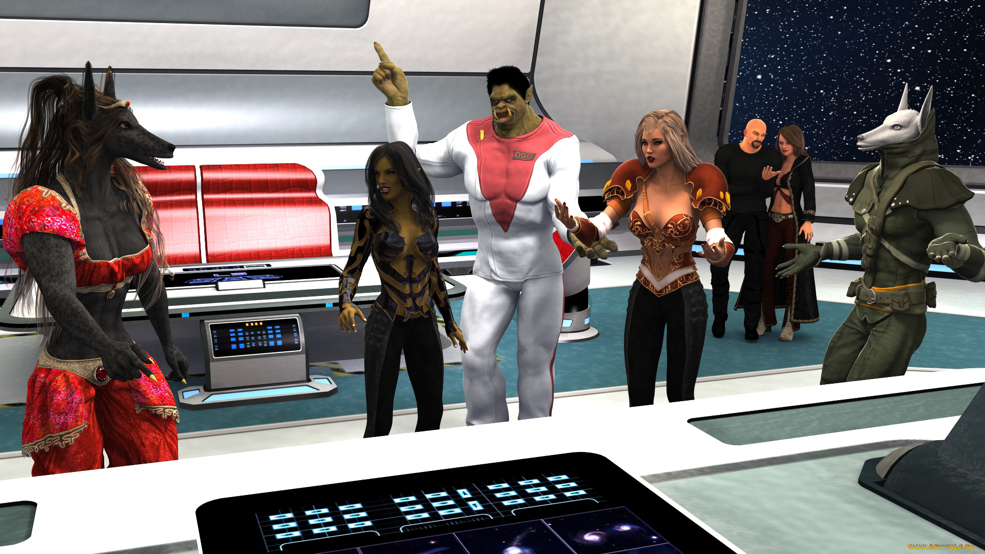 3д, графика, фантазия, , fantasy, фон, девушки, взгляд