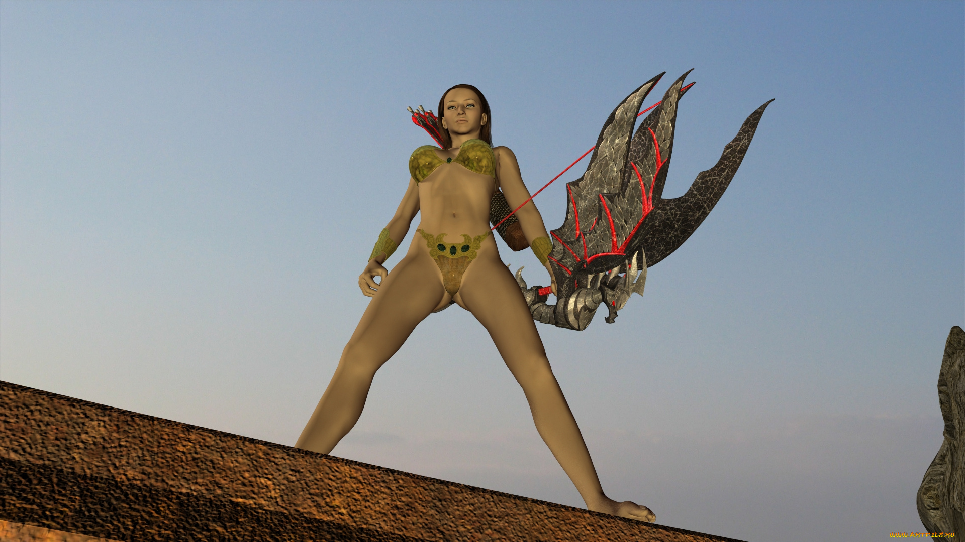 3д, графика, фантазия, , fantasy, фон, взгляд, девушка