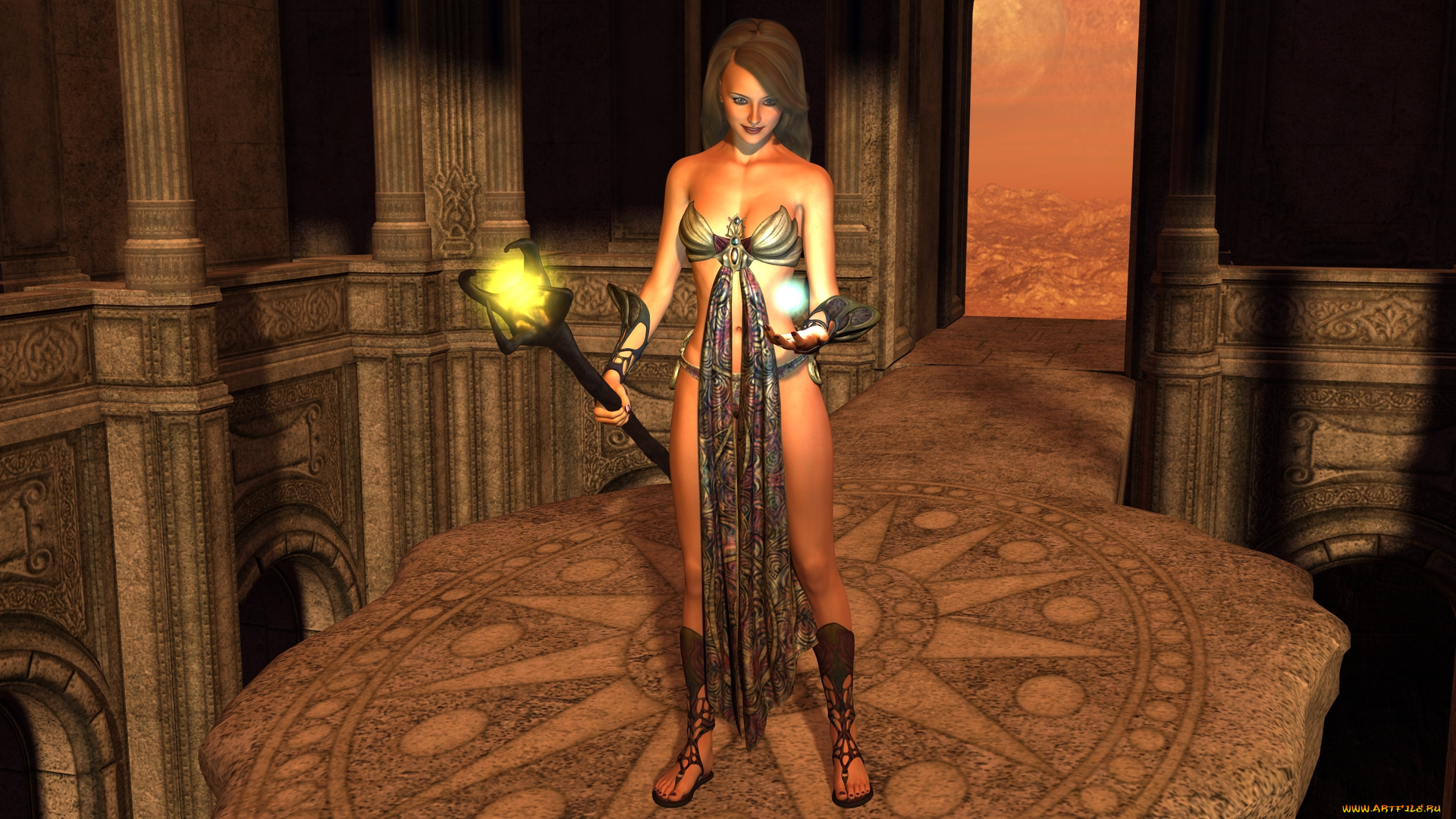 3д, графика, фантазия, , fantasy, фон, взгляд, девушка