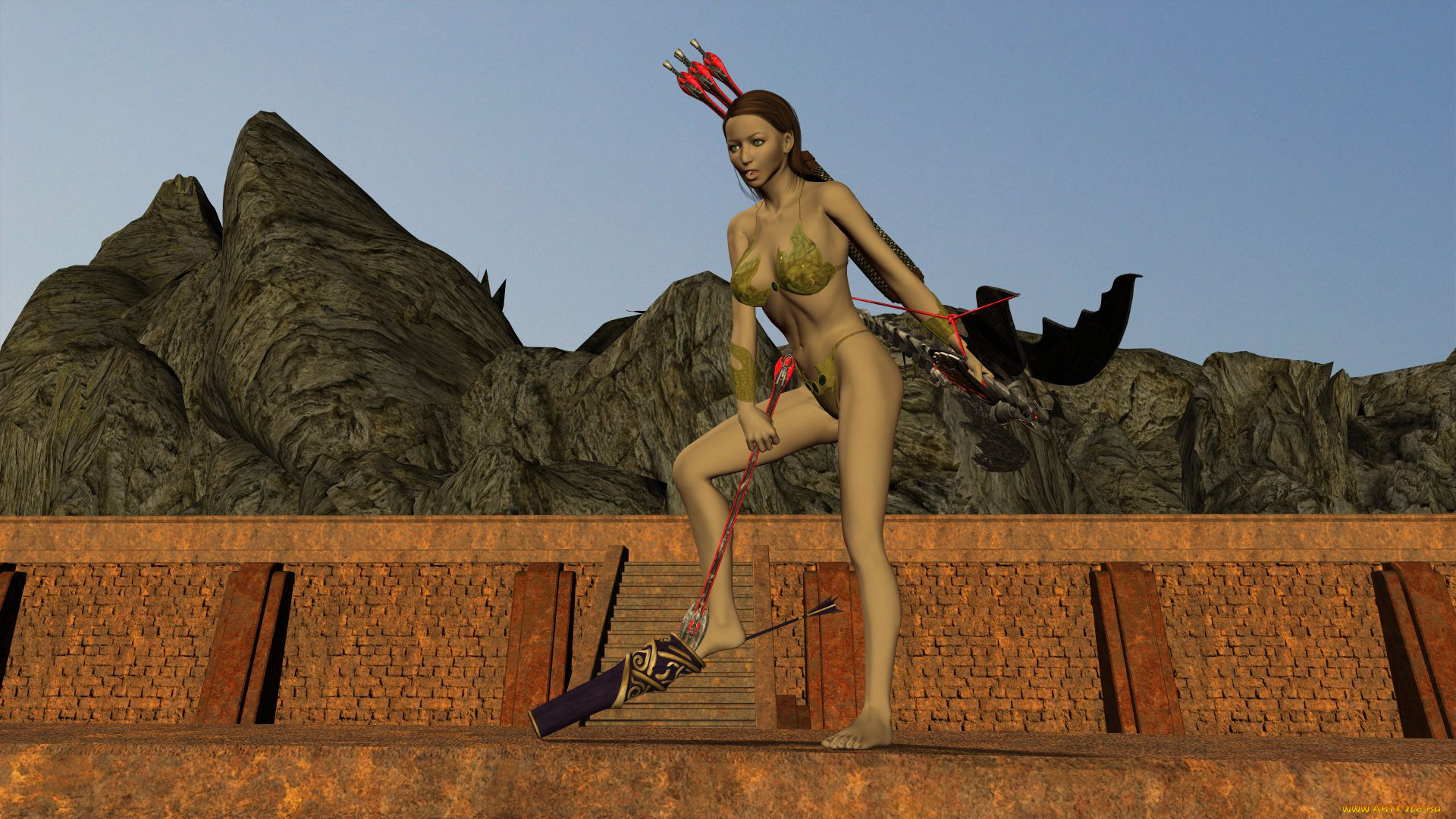 3д, графика, фантазия, , fantasy, взгляд, фон, девушка