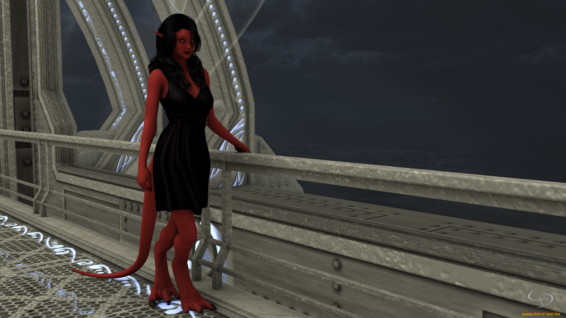 3д, графика, существа, , creatures, взгляд, девушка, фон