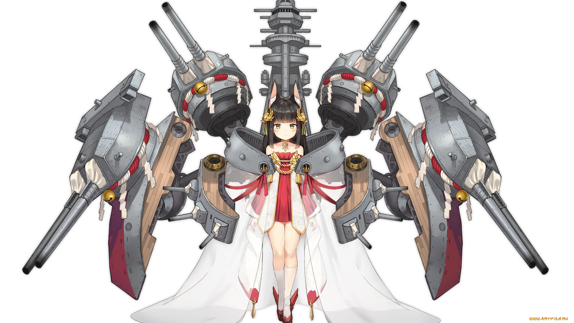 аниме, azur, lane, оружие, девушка