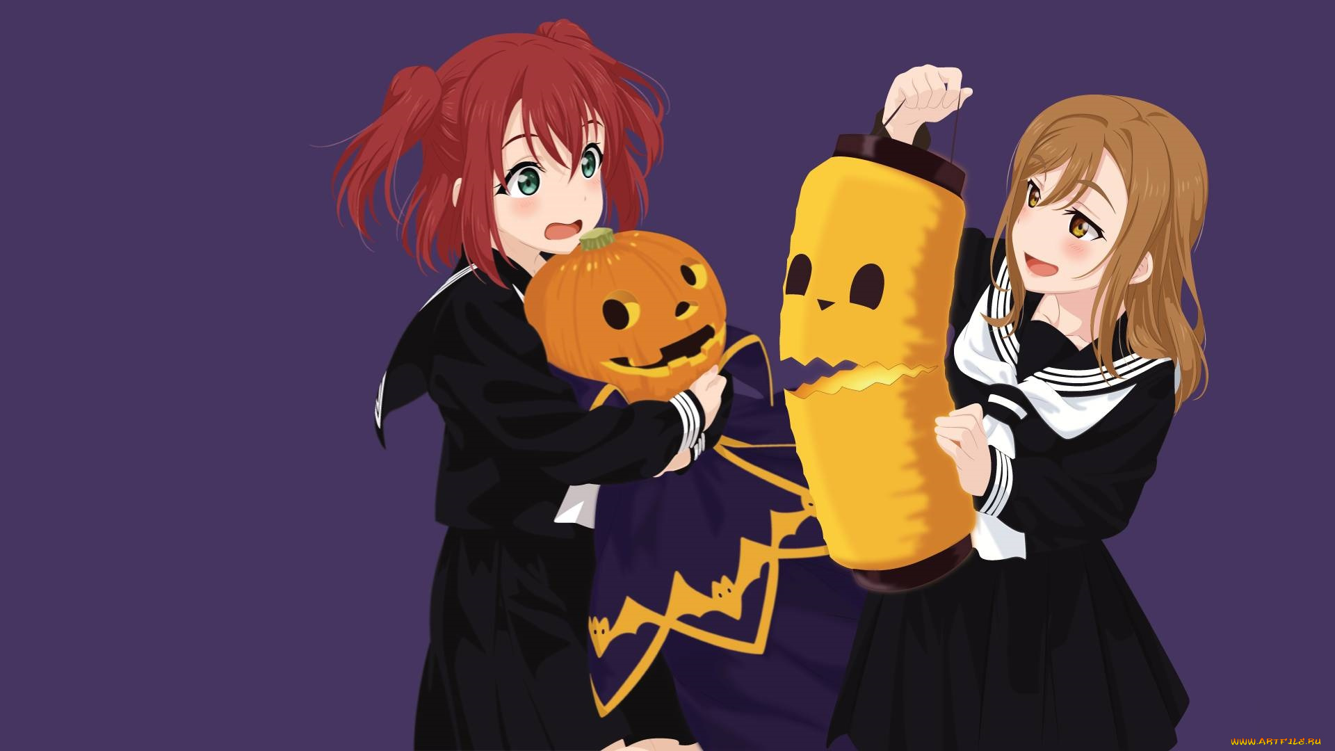 аниме, love, live, , school, idol, project, взгляд, девушки, фон