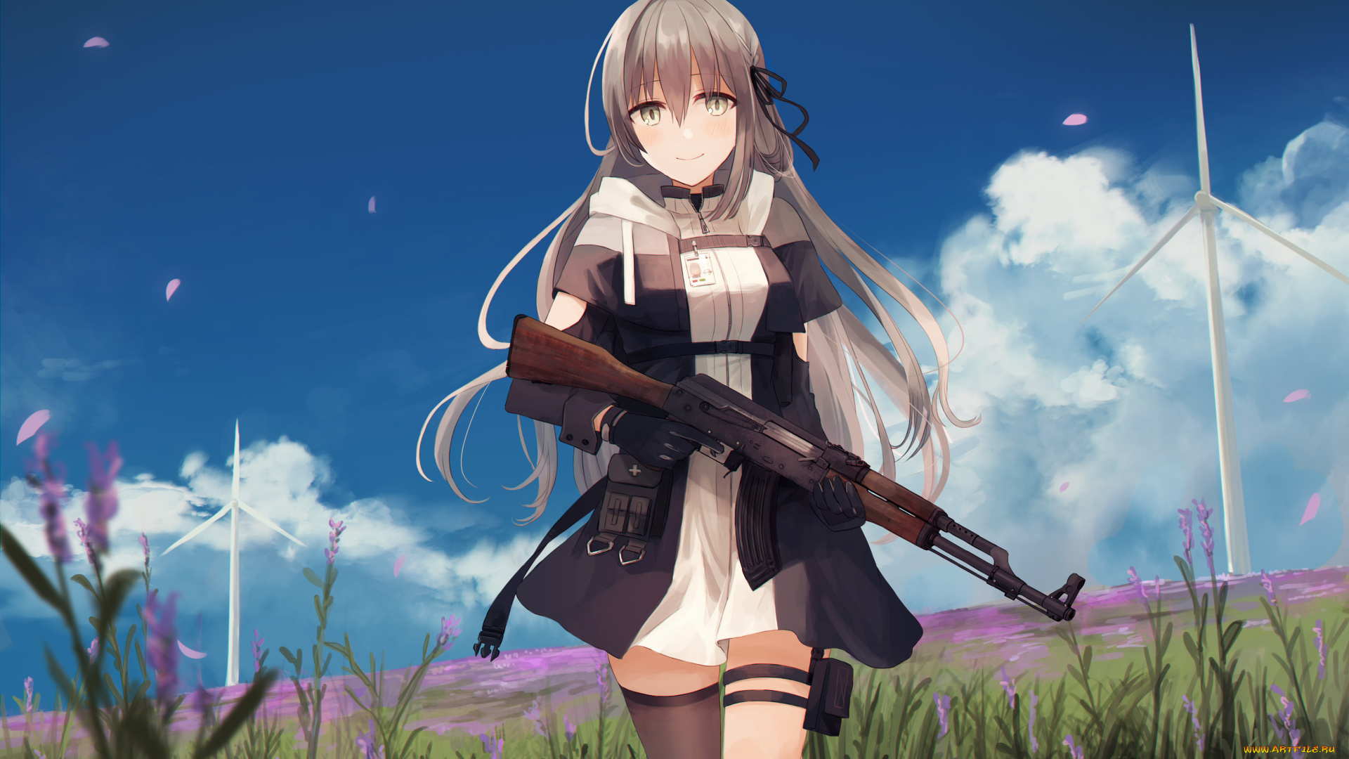 аниме, оружие, , техника, , технологии, фон, взгляд, девушка