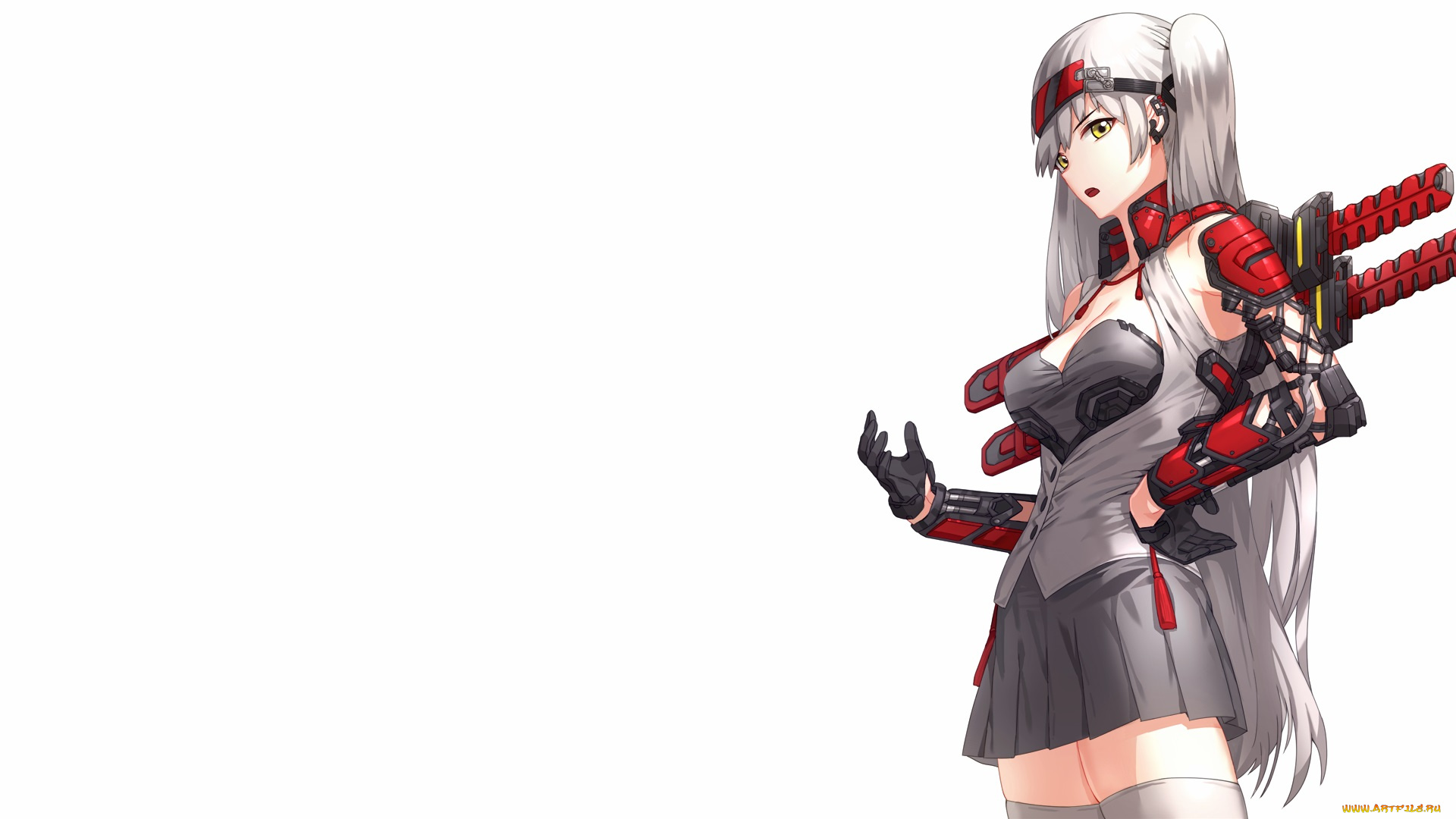 аниме, оружие, , техника, , технологии, фон, взгляд, девушка