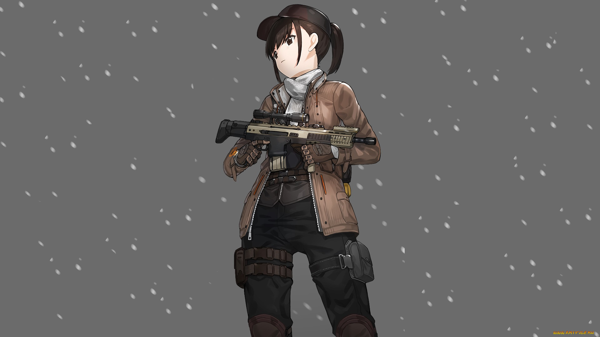 аниме, оружие, , техника, , технологии, фон, взгляд, девушка