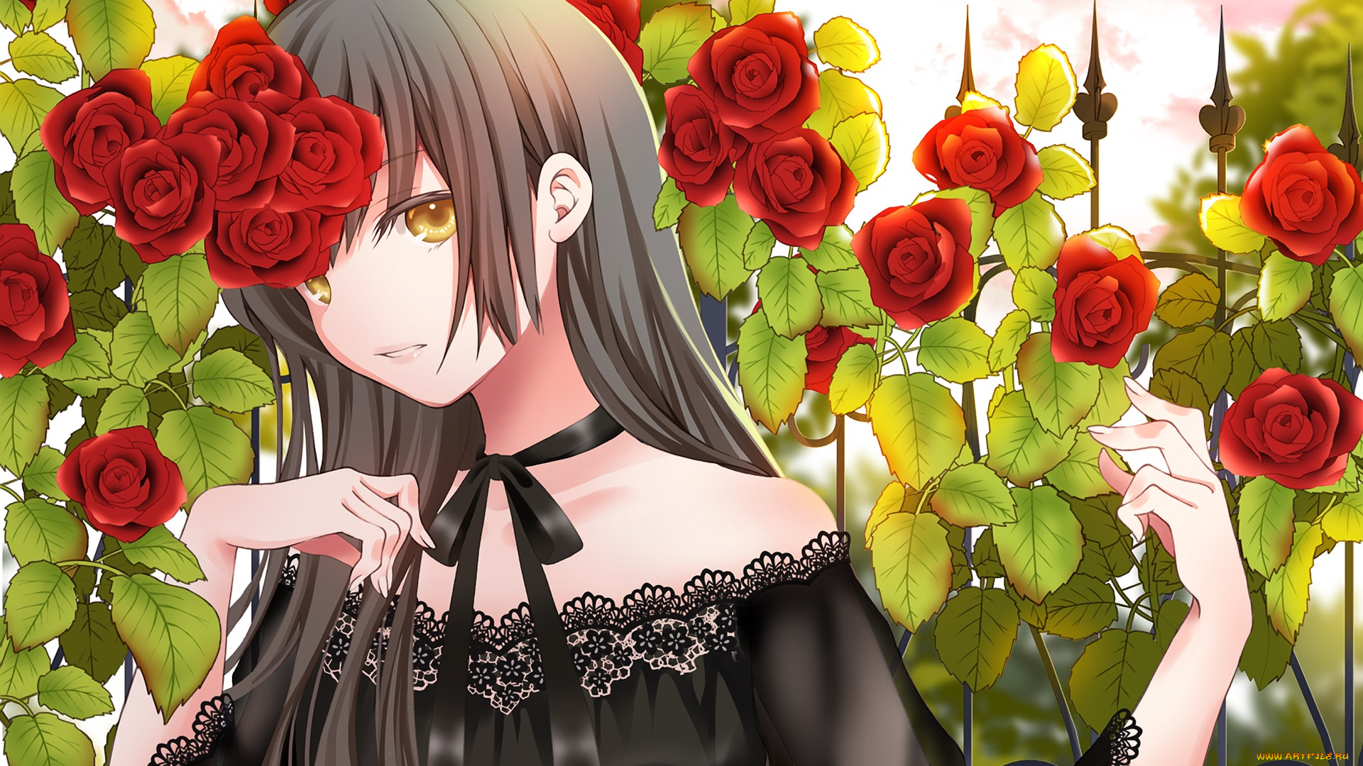 аниме, unknown, , другое, , фон, взгляд, девушка