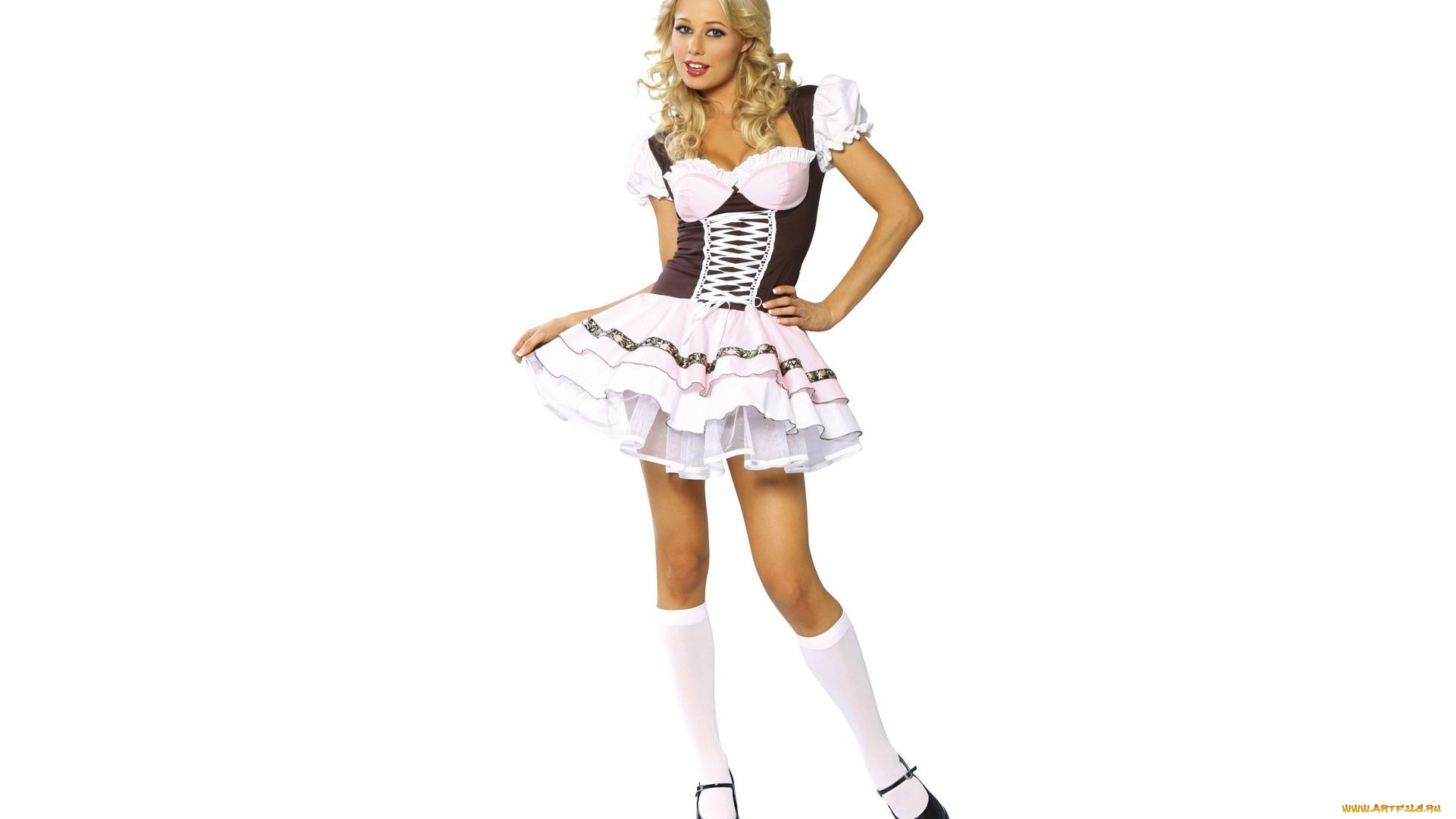 девушки, -unsort, , блондинки, , светловолосые, платье, гольфы, костюм, блондинка