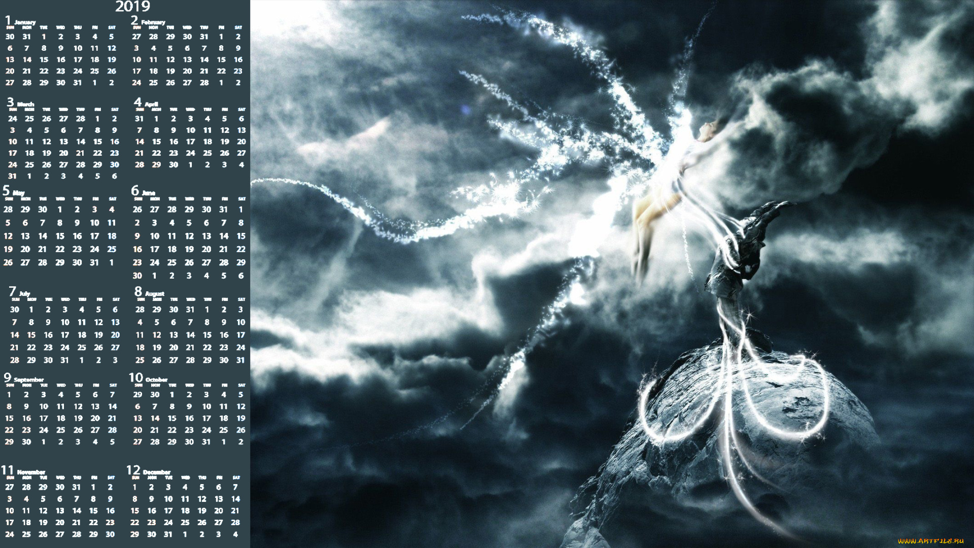 календари, фэнтези, призрак, девушка