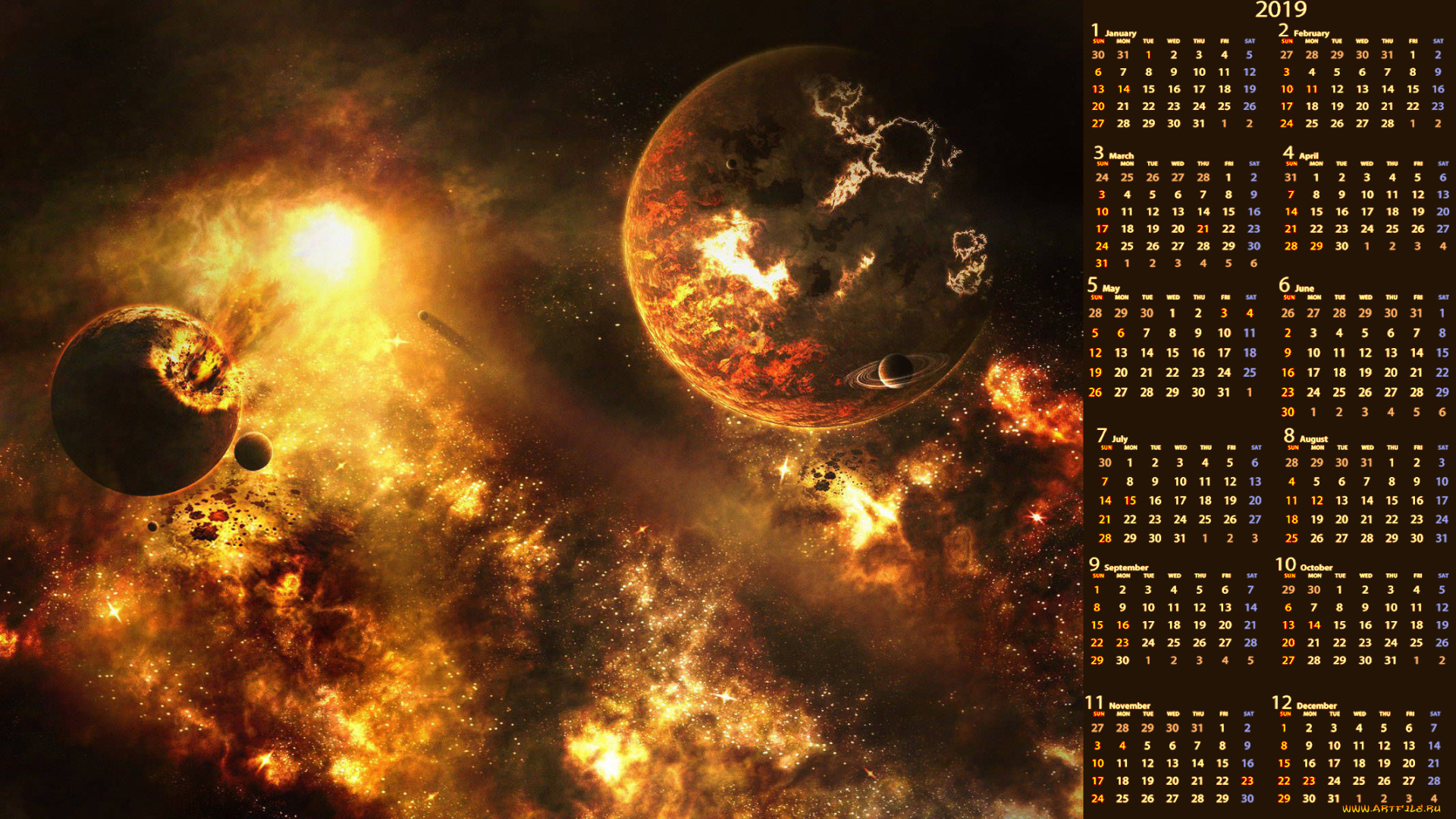 календари, компьютерный, дизайн, планета