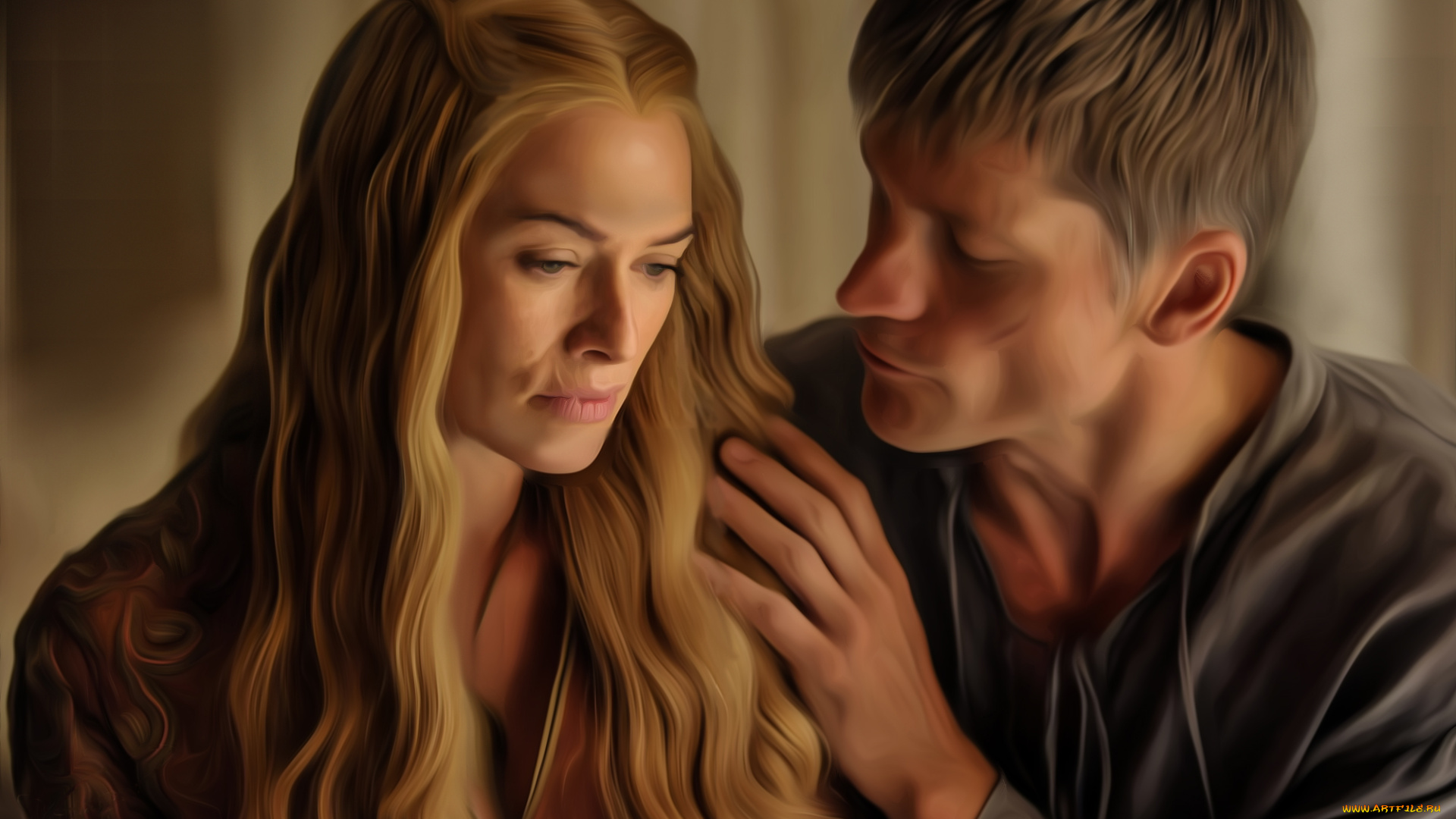 рисованное, кино, мужчина, фон, женщина