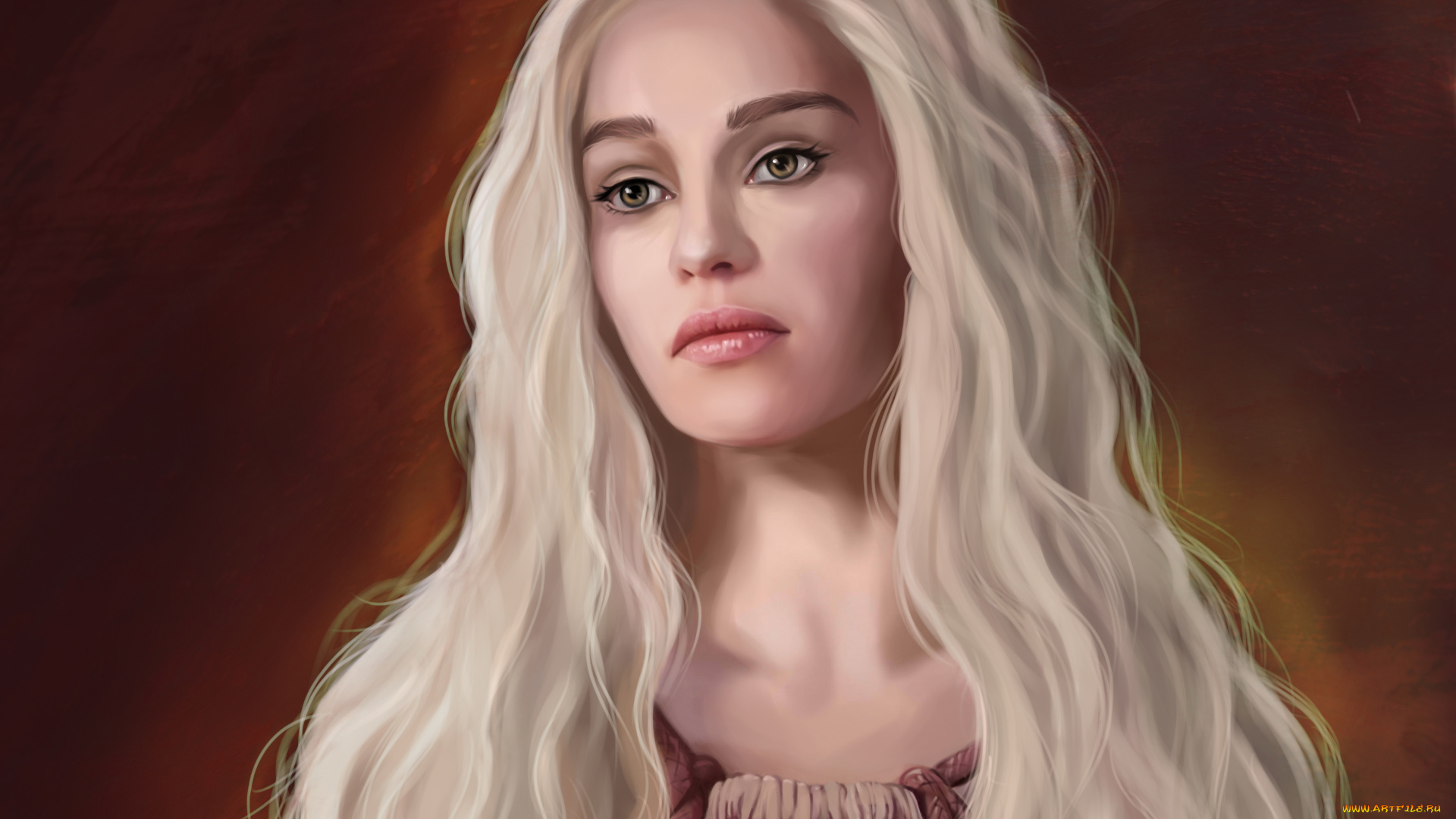 рисованное, кино, взгляд, фон, девушка