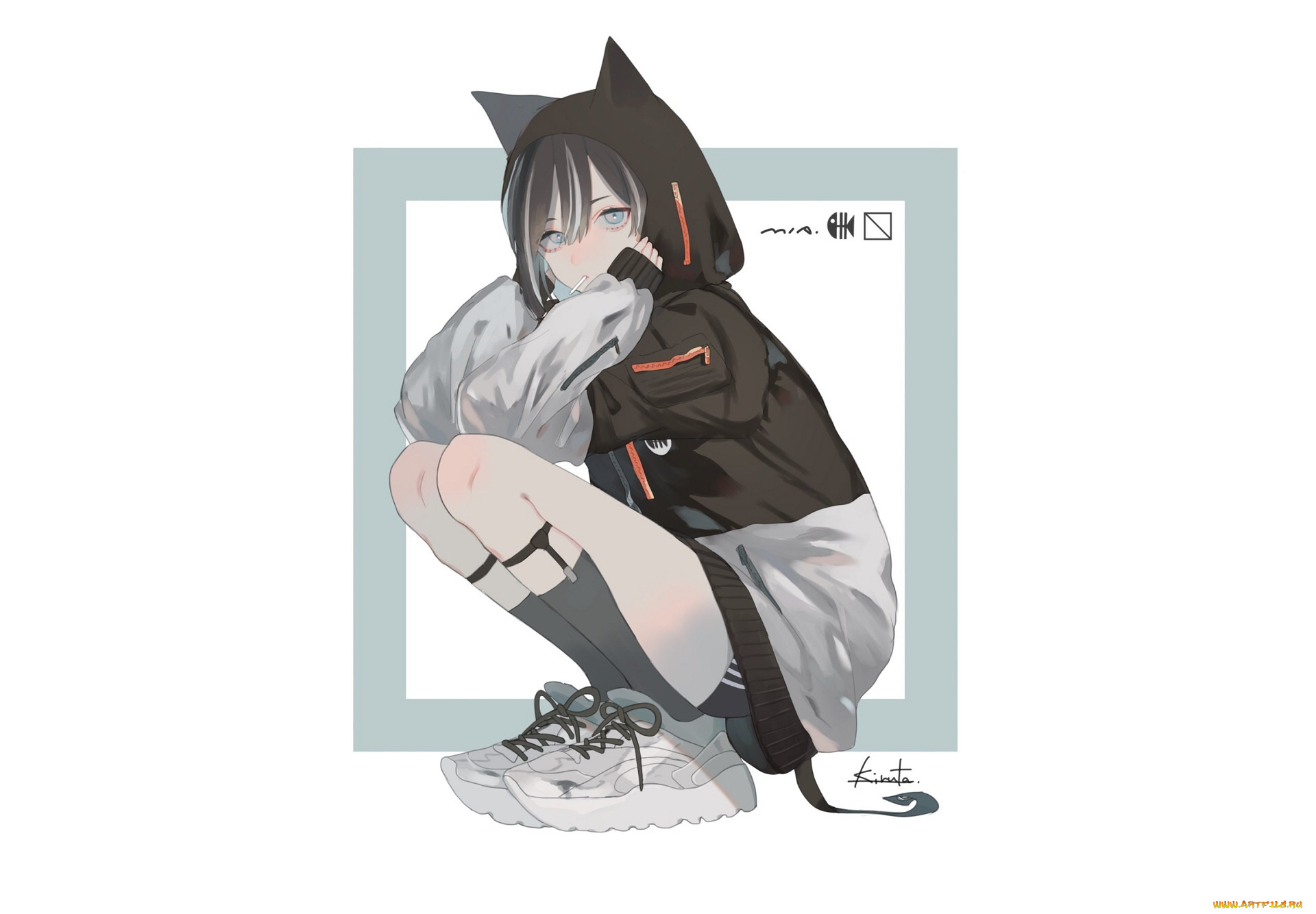 аниме, животные, , существа, девушка