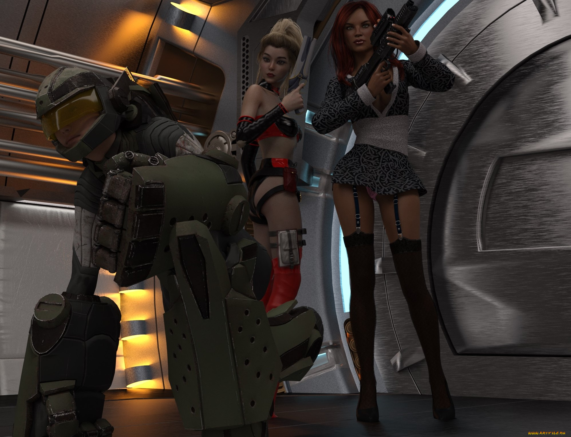 3д, графика, фантазия, , fantasy, взгляд, фон, девушки