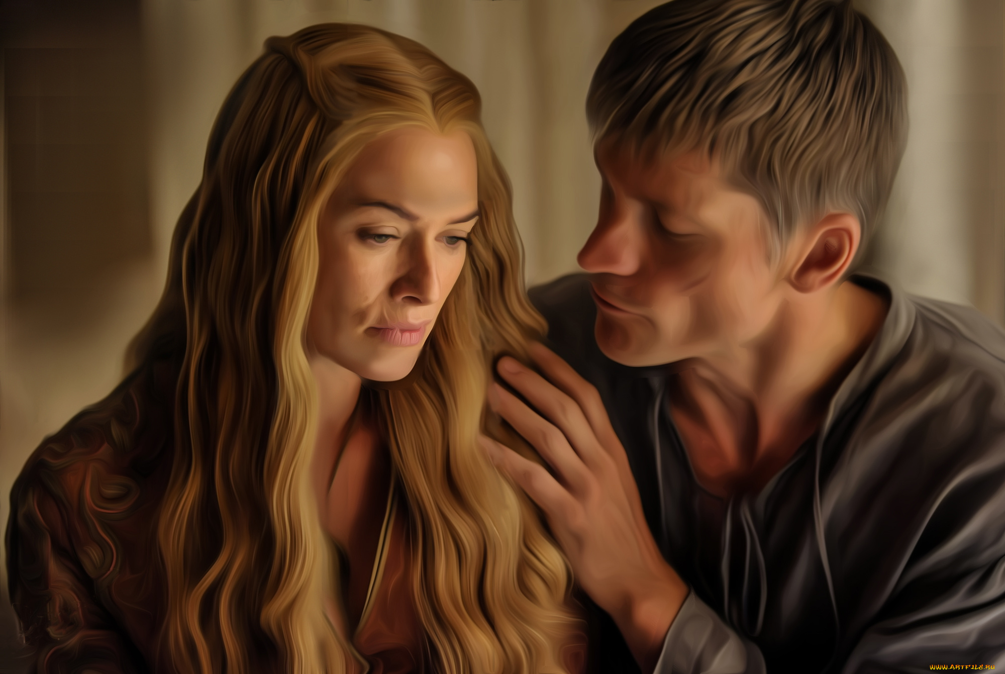 рисованное, кино, мужчина, фон, женщина