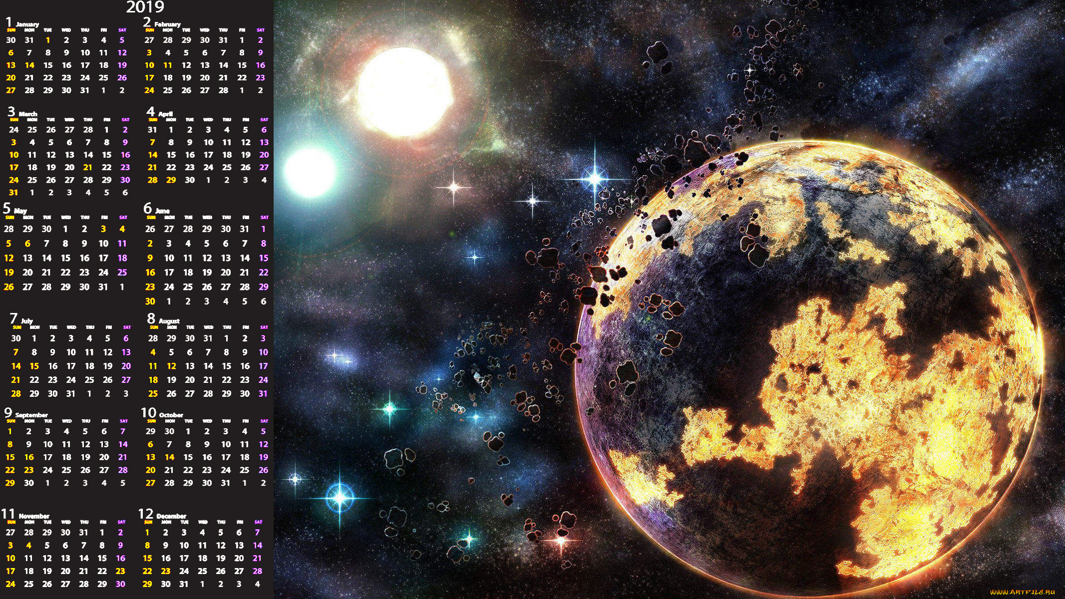календари, компьютерный, дизайн, планета
