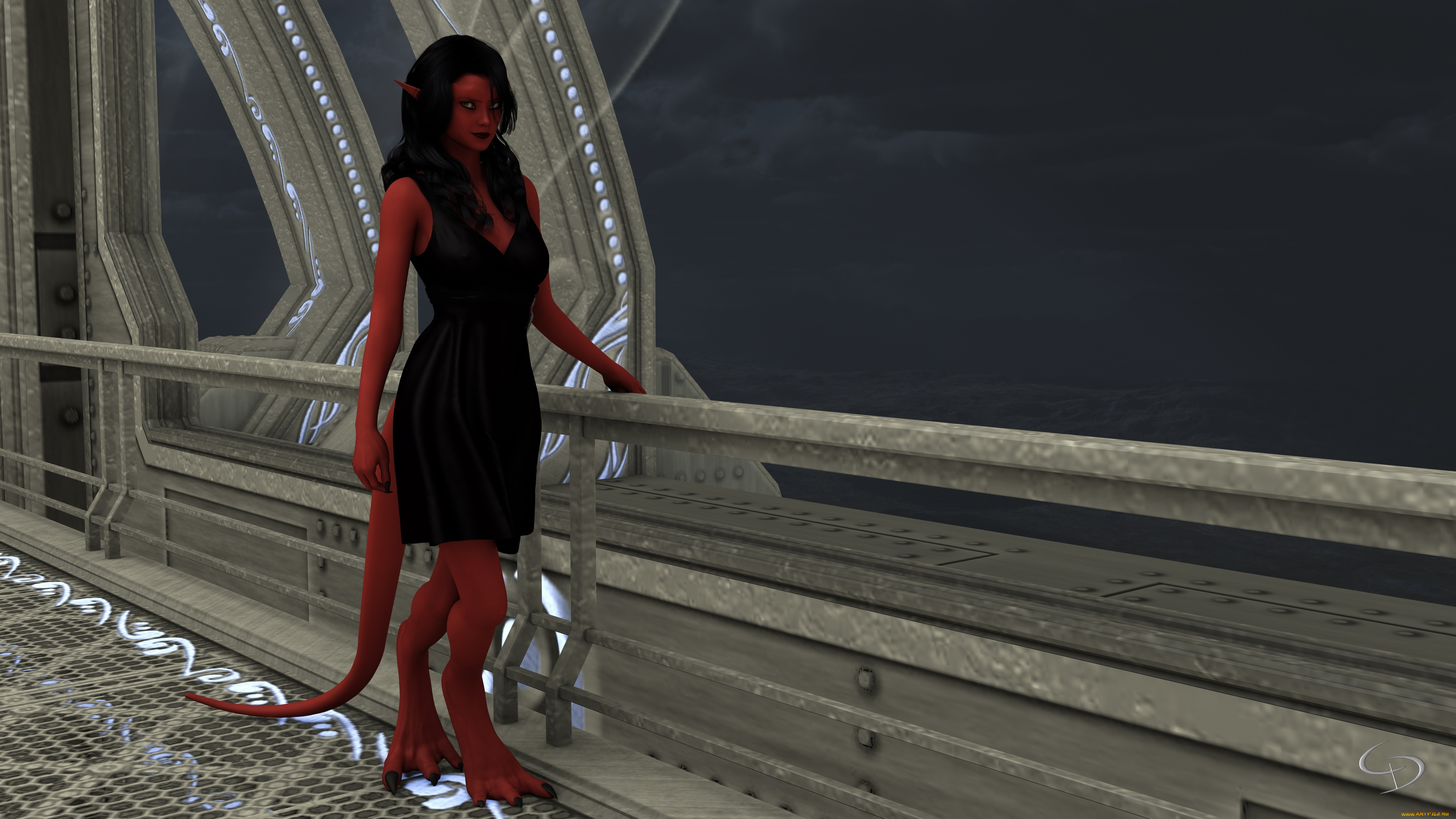 3д, графика, существа, , creatures, взгляд, девушка, фон