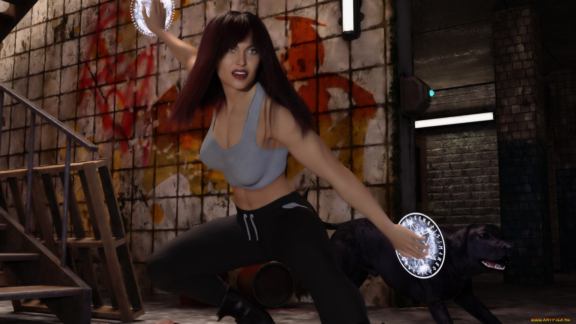 3д, графика, фантазия, , fantasy, фон, взгляд, девушка