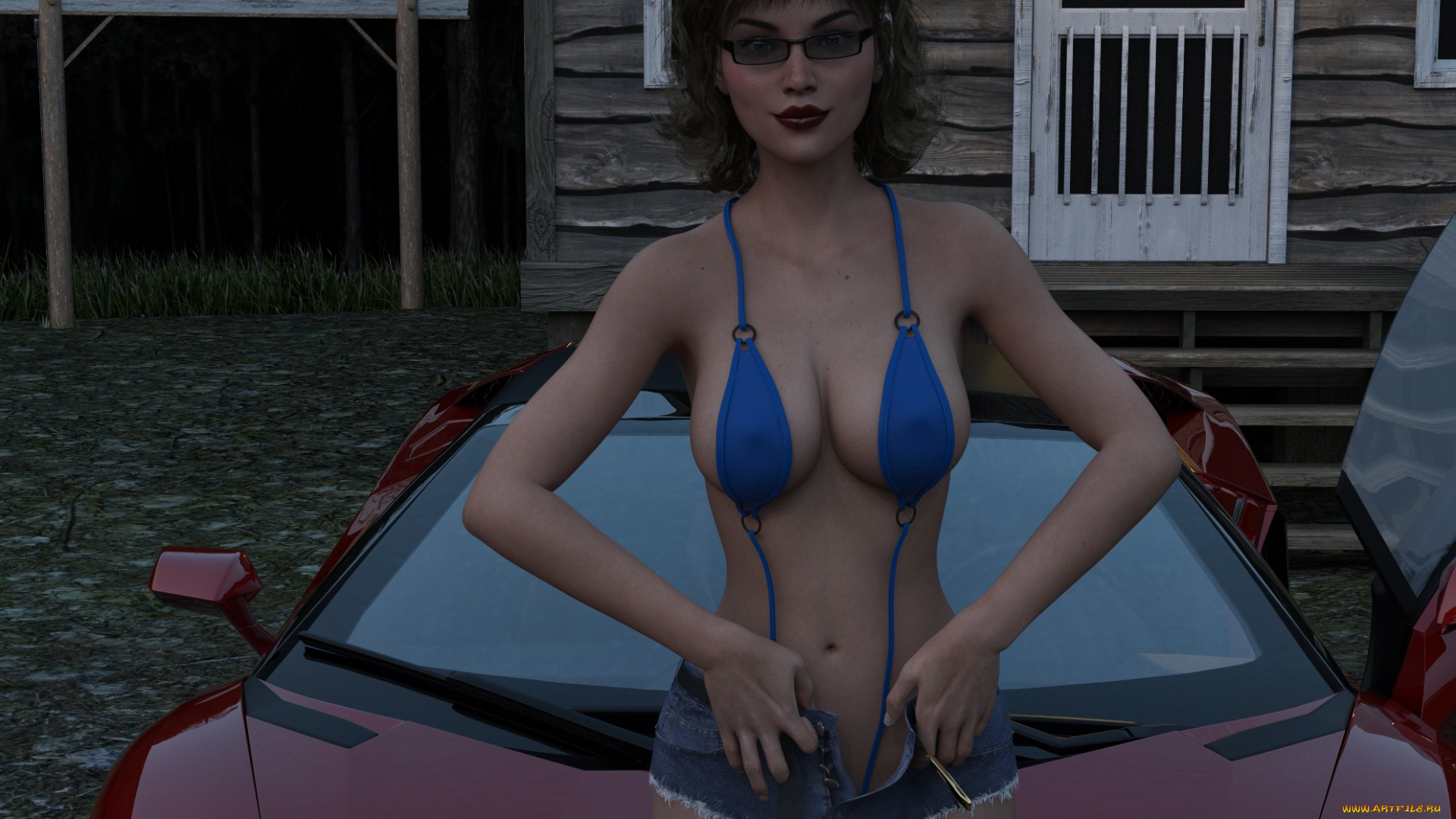 3д, графика, люди-авто, мото, , people-, car, , , moto, фон, взгляд, девушка