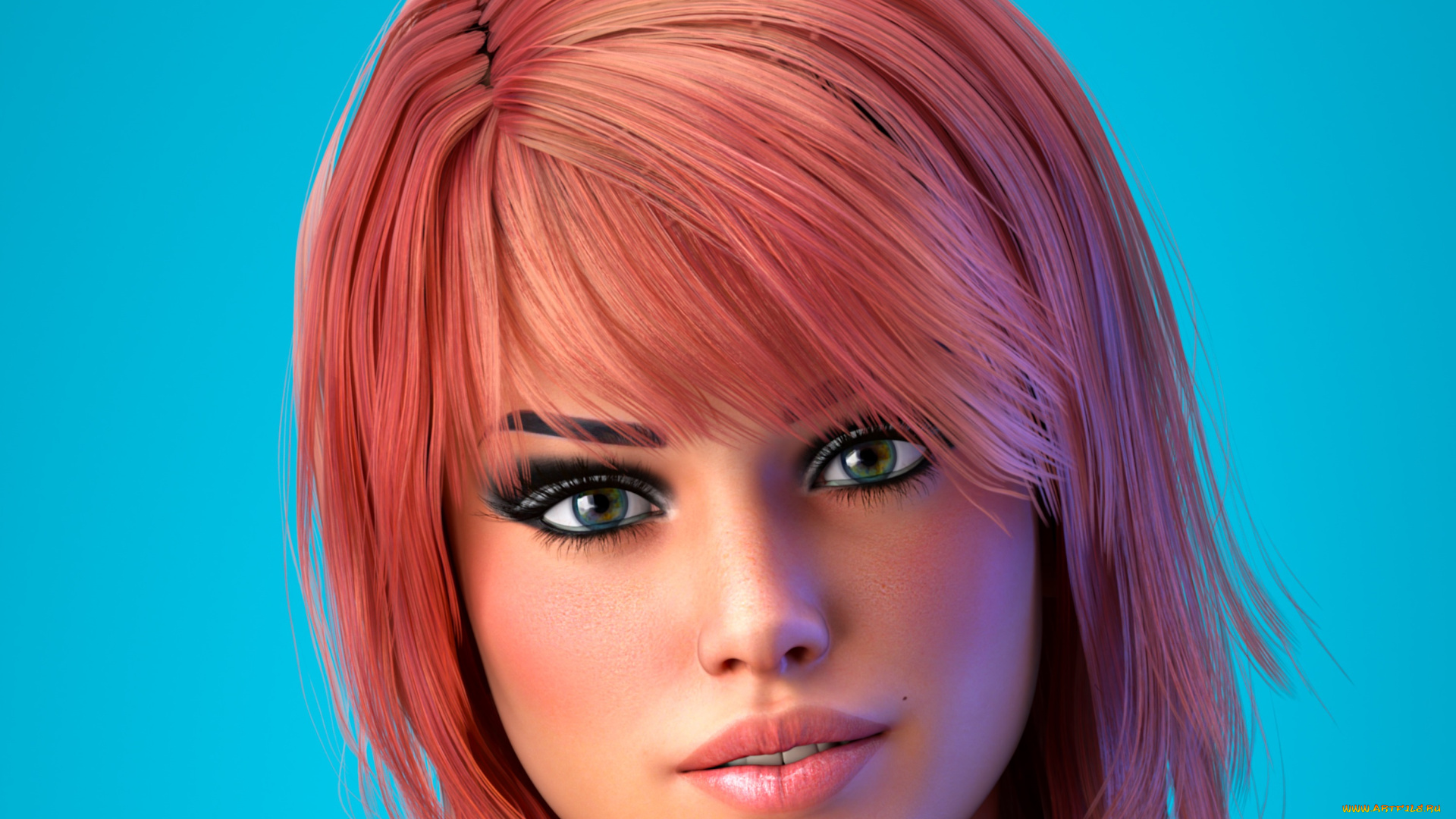 3д, графика, портрет, , portraits, девушка, взгляд, фон