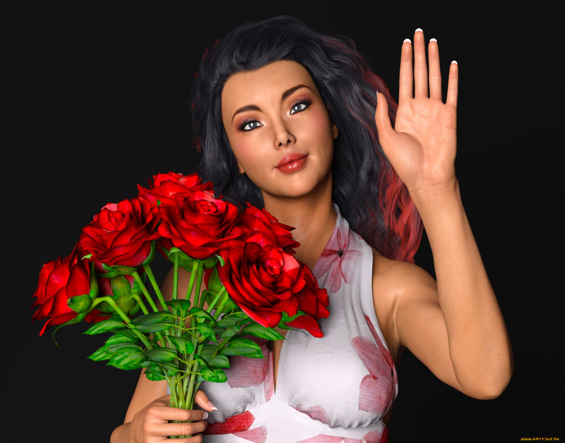 3д, графика, люди, , people, фон, взгляд, девушка