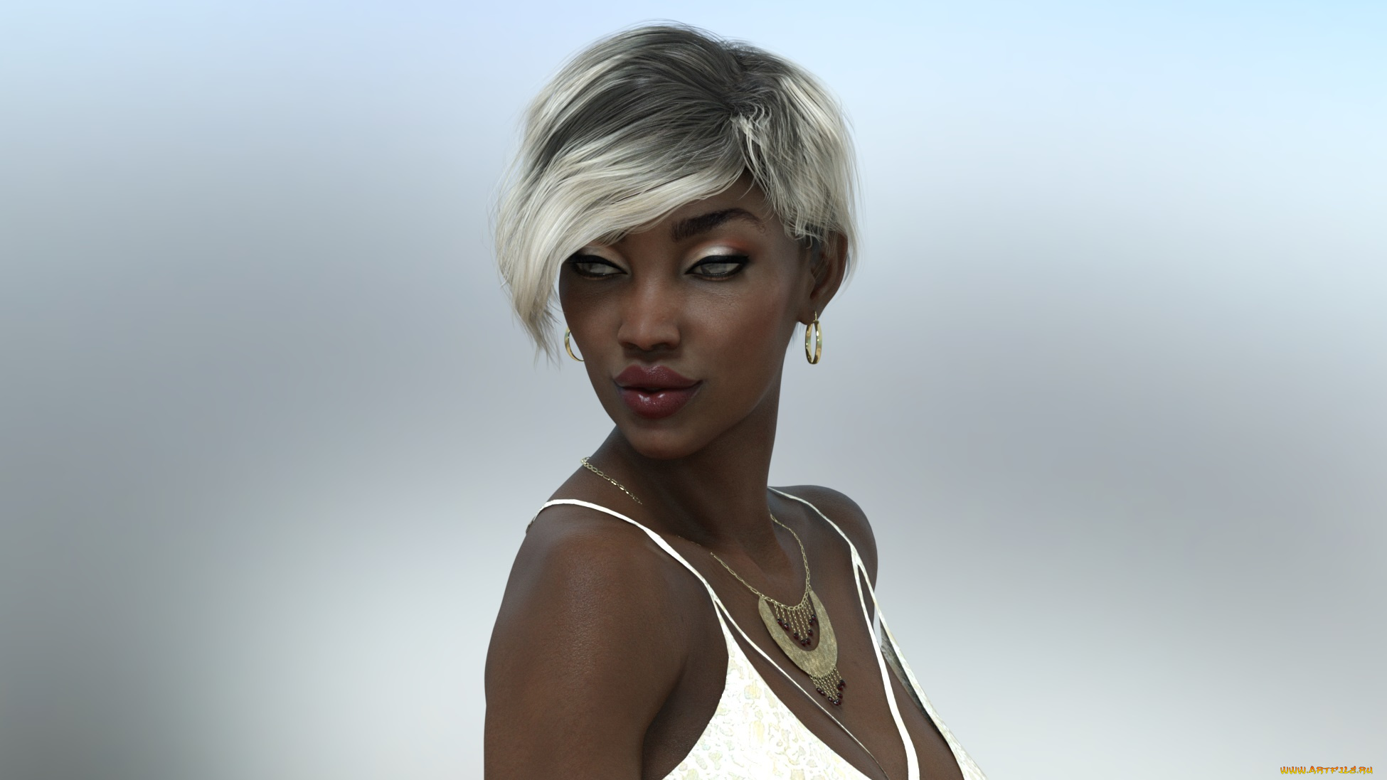 3д, графика, портрет, , portraits, фон, взгляд, девушка