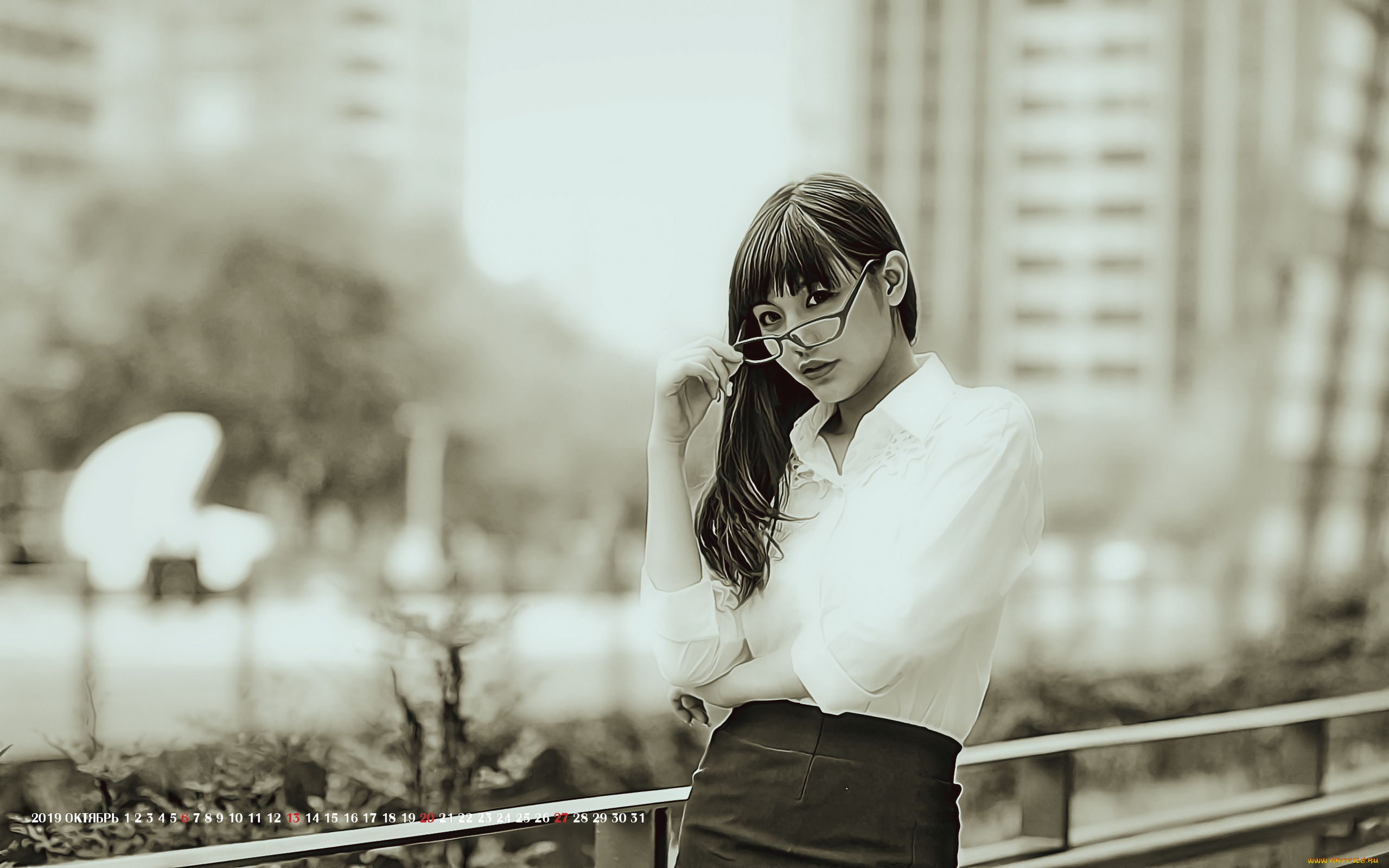 календари, компьютерный, дизайн, взгляд, очки, 2019, calendar, улица, девушка, женщина