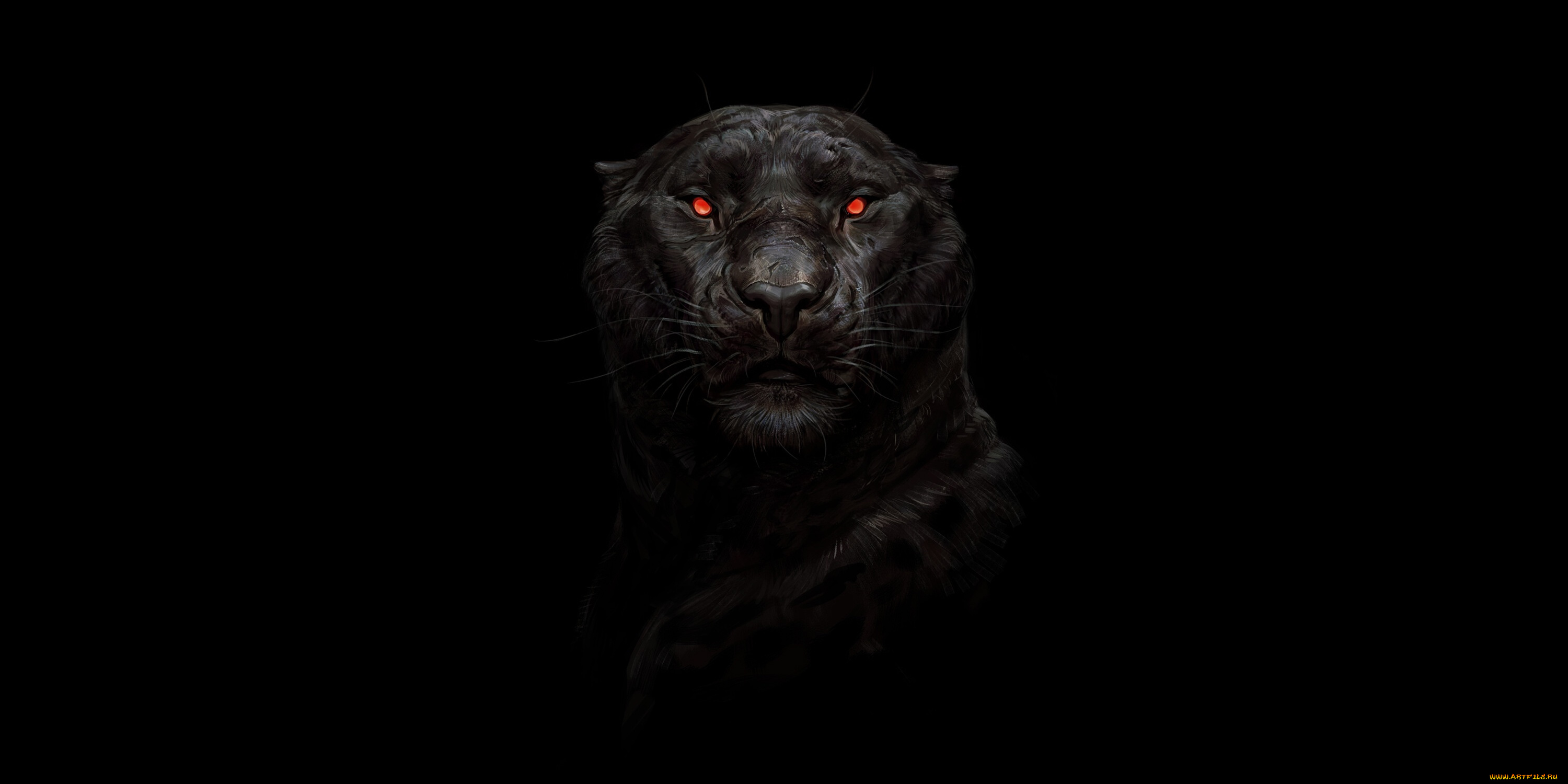 3д, графика, животные, , animals, хищники, красные, глаза, большие, кошки, произведения, искусства