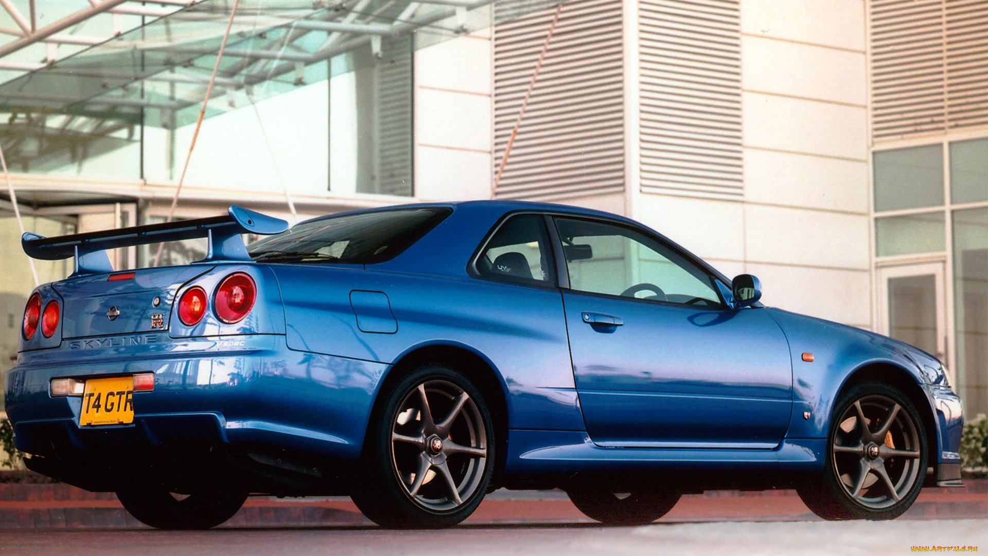 автомобили, nissan, datsun, синий, здание