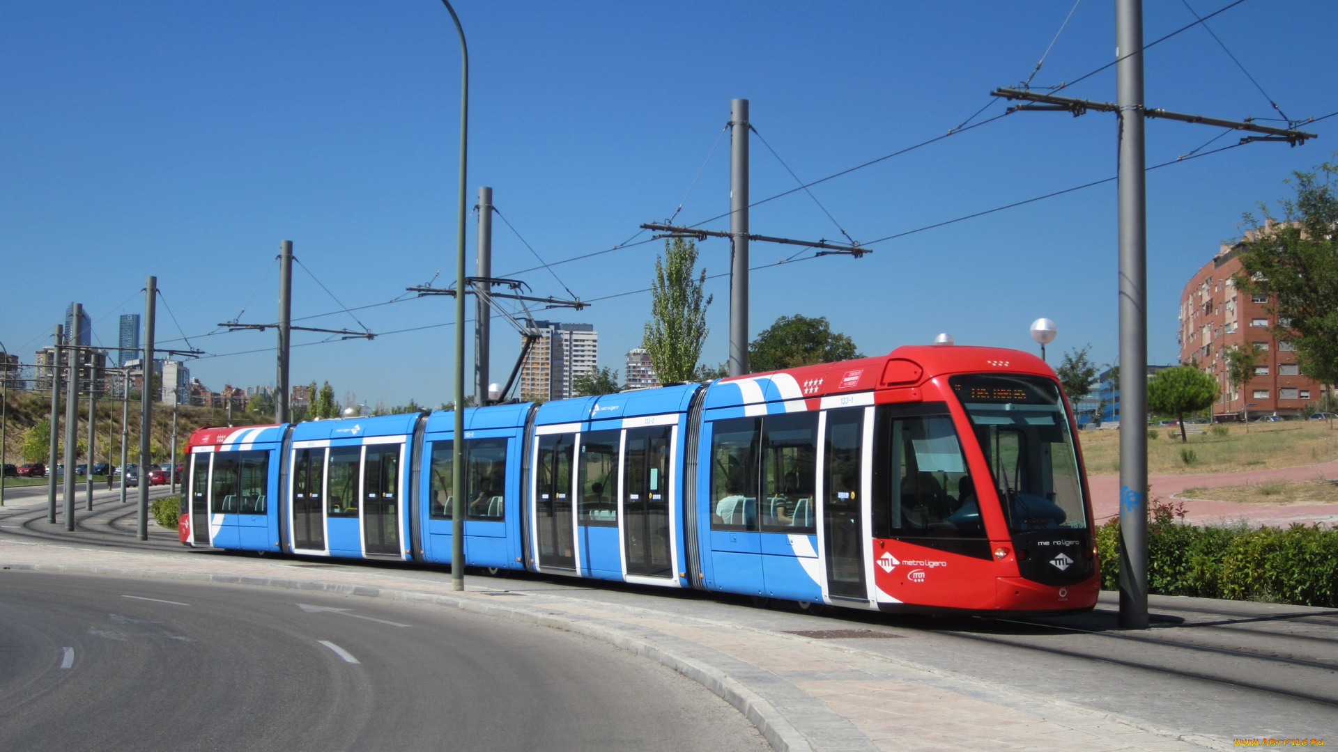 трамвай, техника, трамваи, мадрид, испания, улица