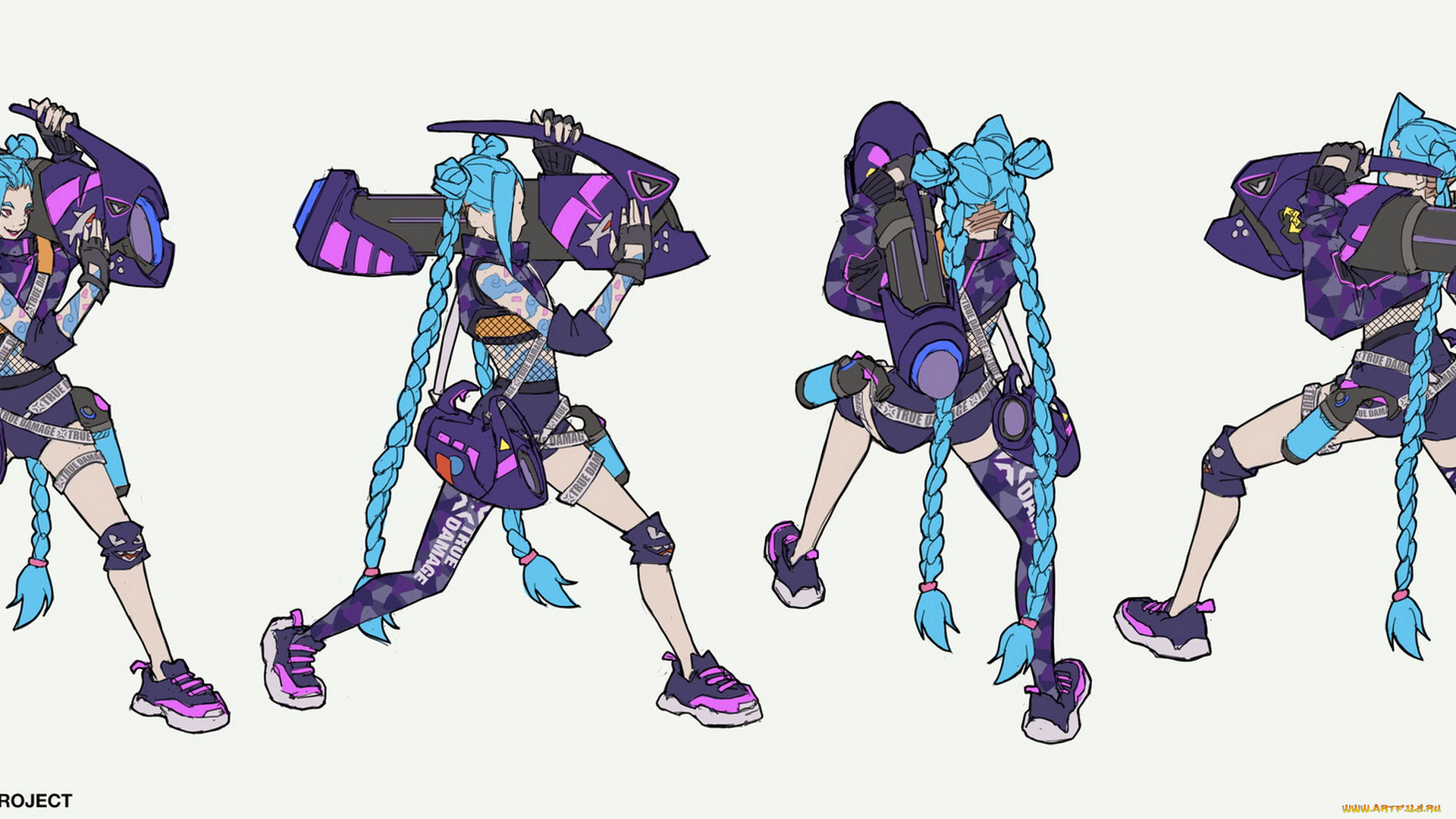 видео, игры, league, of, legends, jinx, оружие, ракурсы