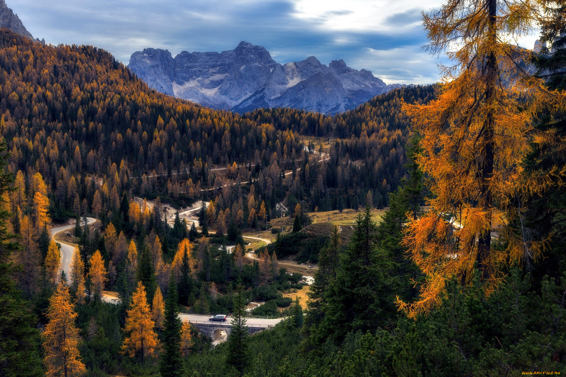 природа, дороги, горы, дорога, шоссе, лес