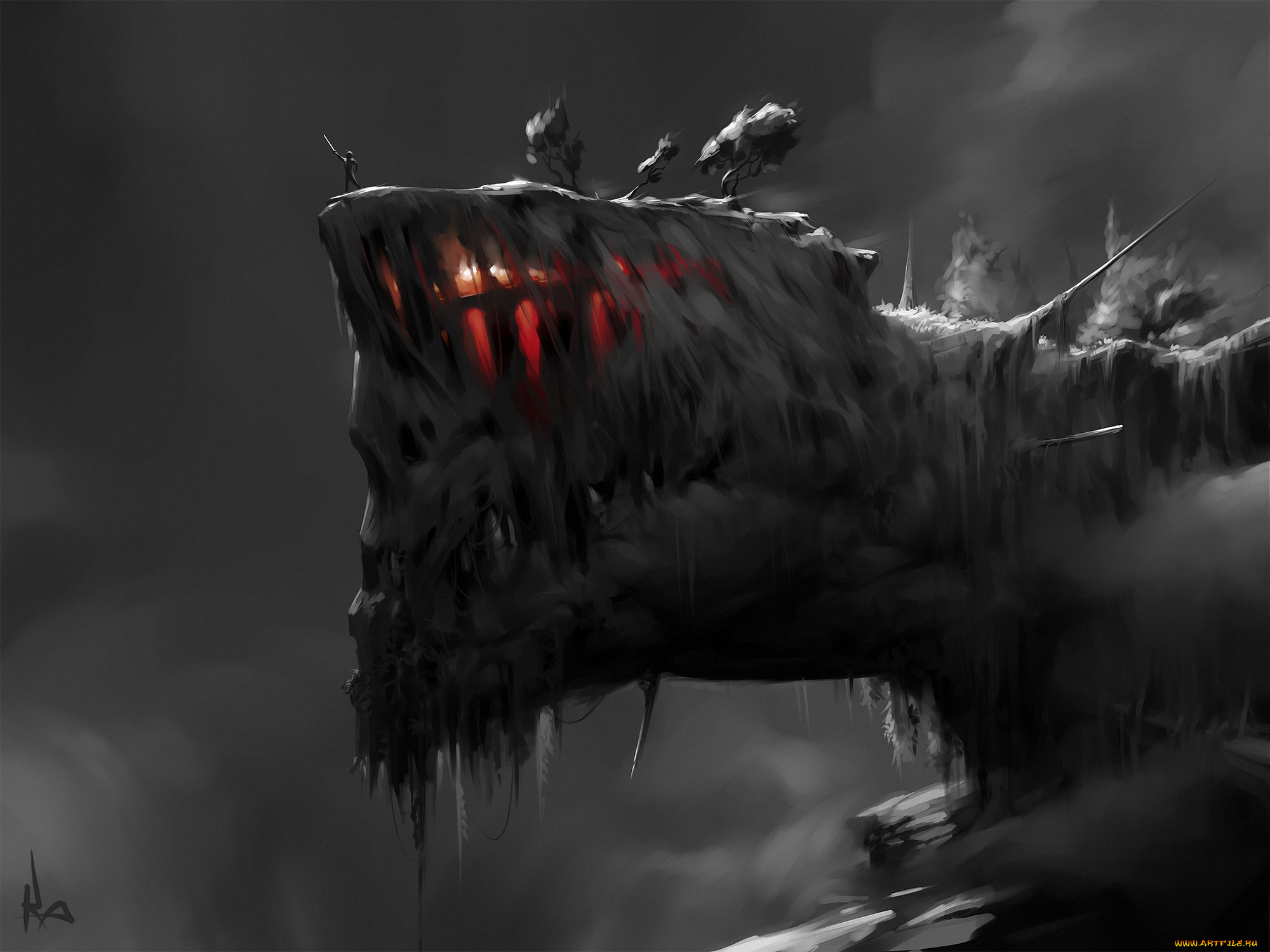 фэнтези, люди, монстр