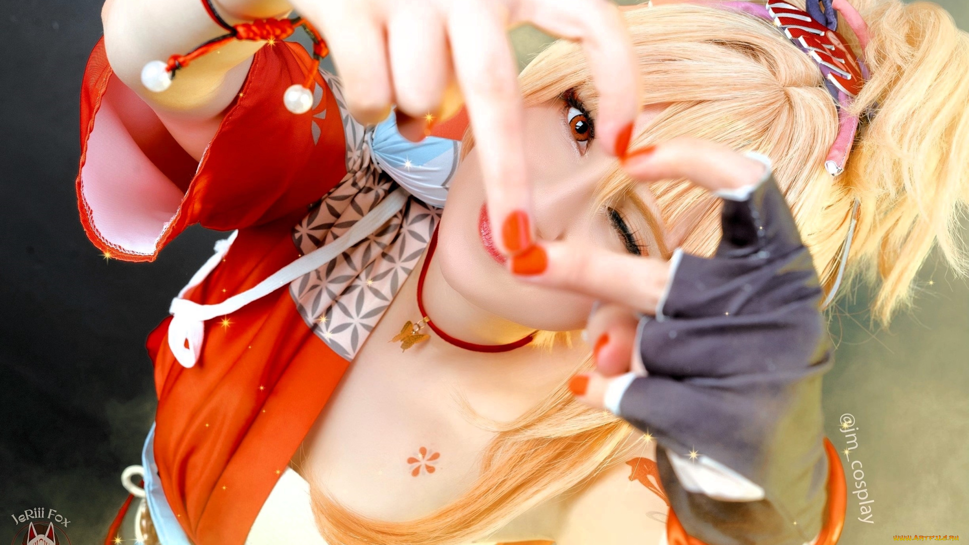 девушки, -, креатив, , косплей, костюм, образ, жест