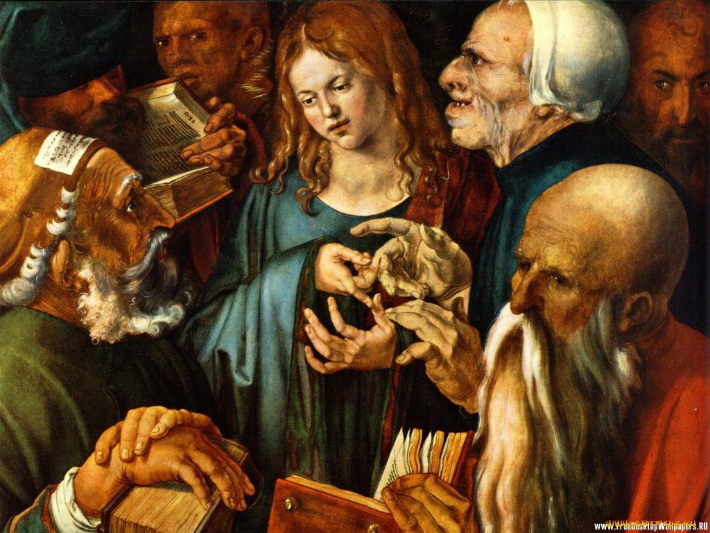 christ, among, the, doctors, рисованные, albrecht, durer