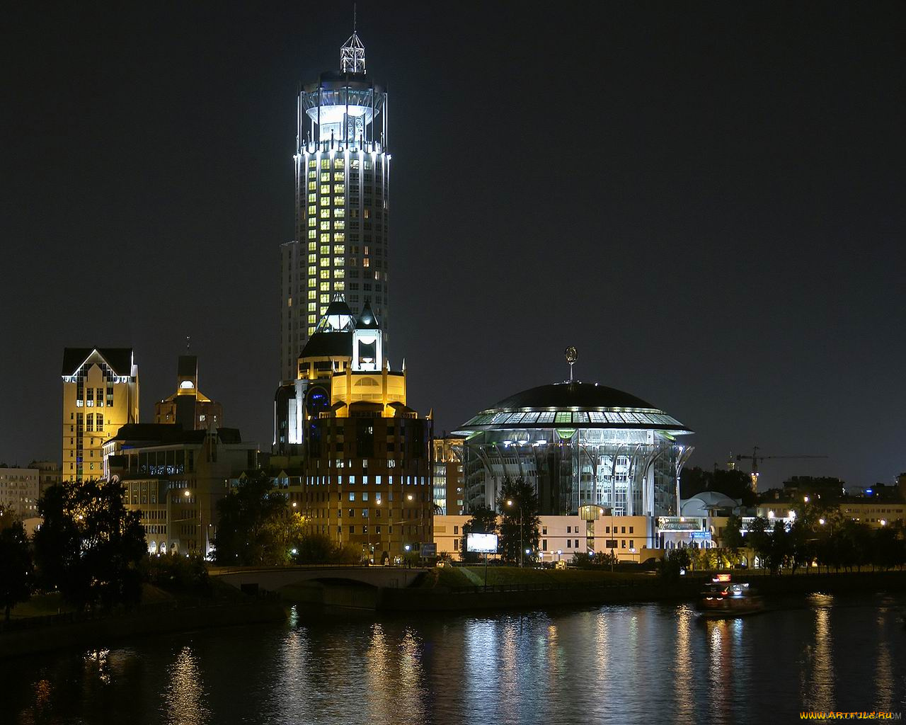 города, огни, ночного