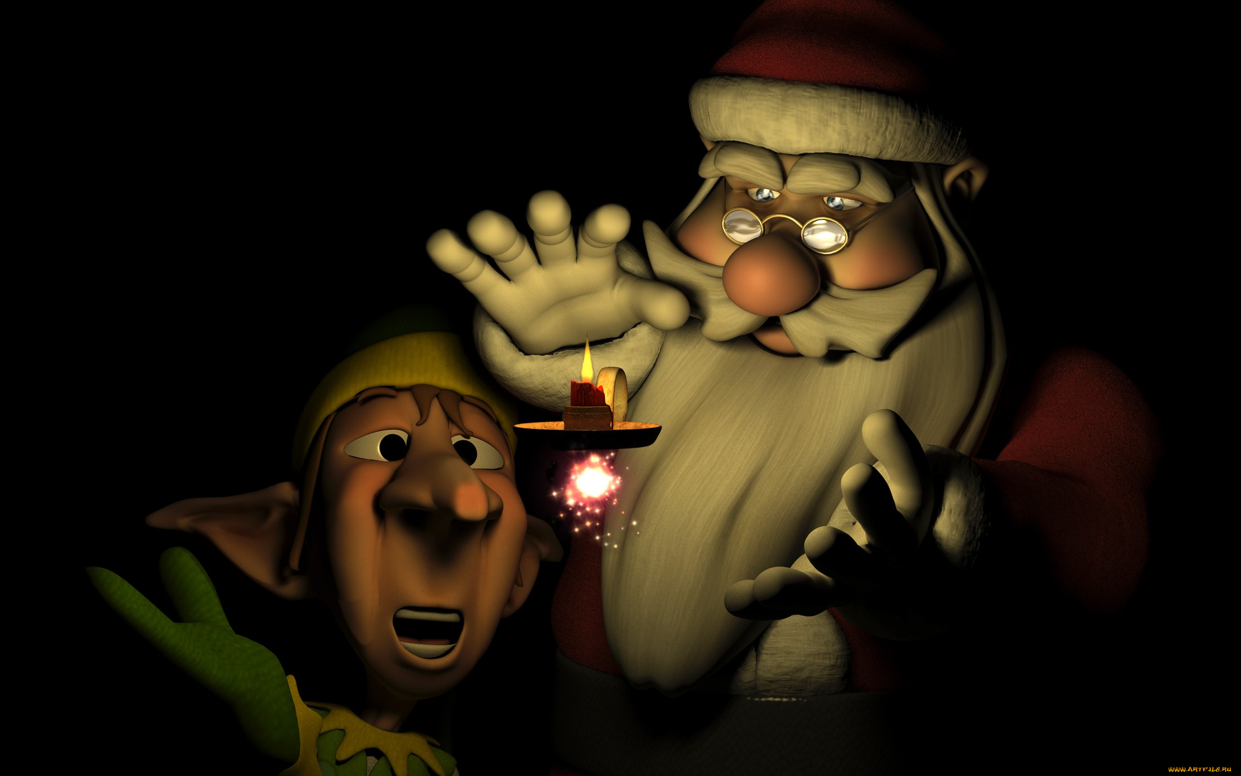 3д, графика, fantasy, фантазия, санта, клаус, магия