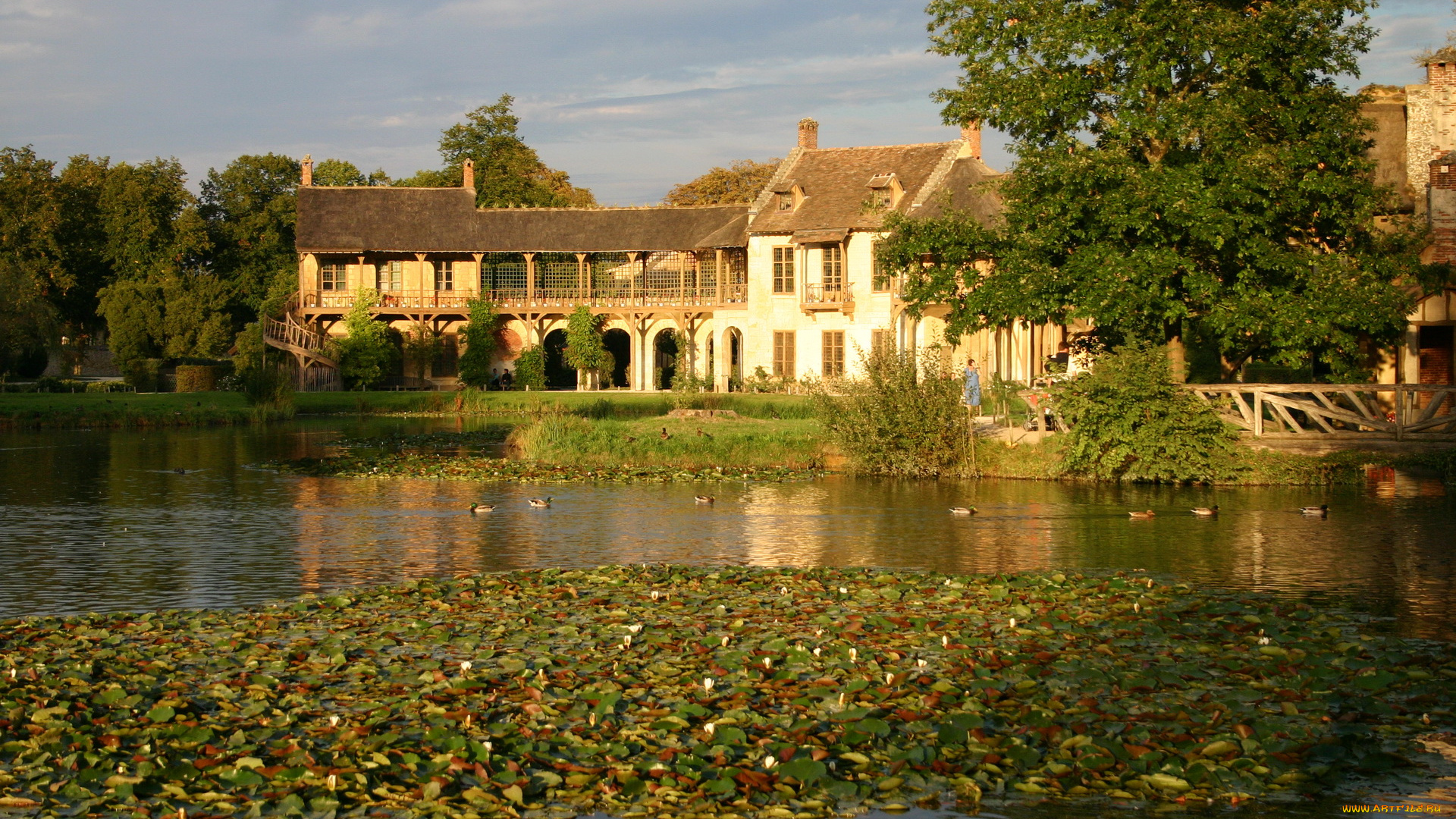 деревня, королевы, марии, антуанетты, versailles, франция, города, здания, дома, пейзаж
