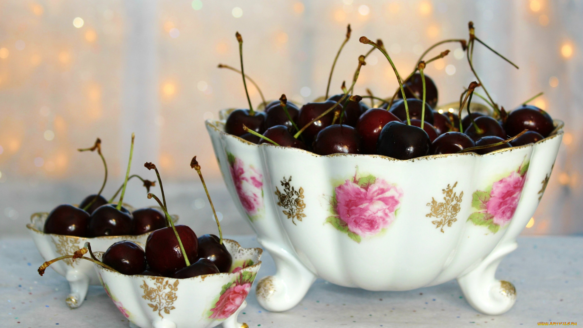 еда, вишня, черешня, посуда, черешни