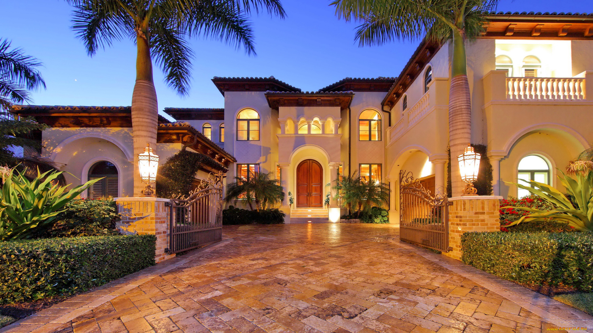 florida, города, здания, дома, дом, огни, растения