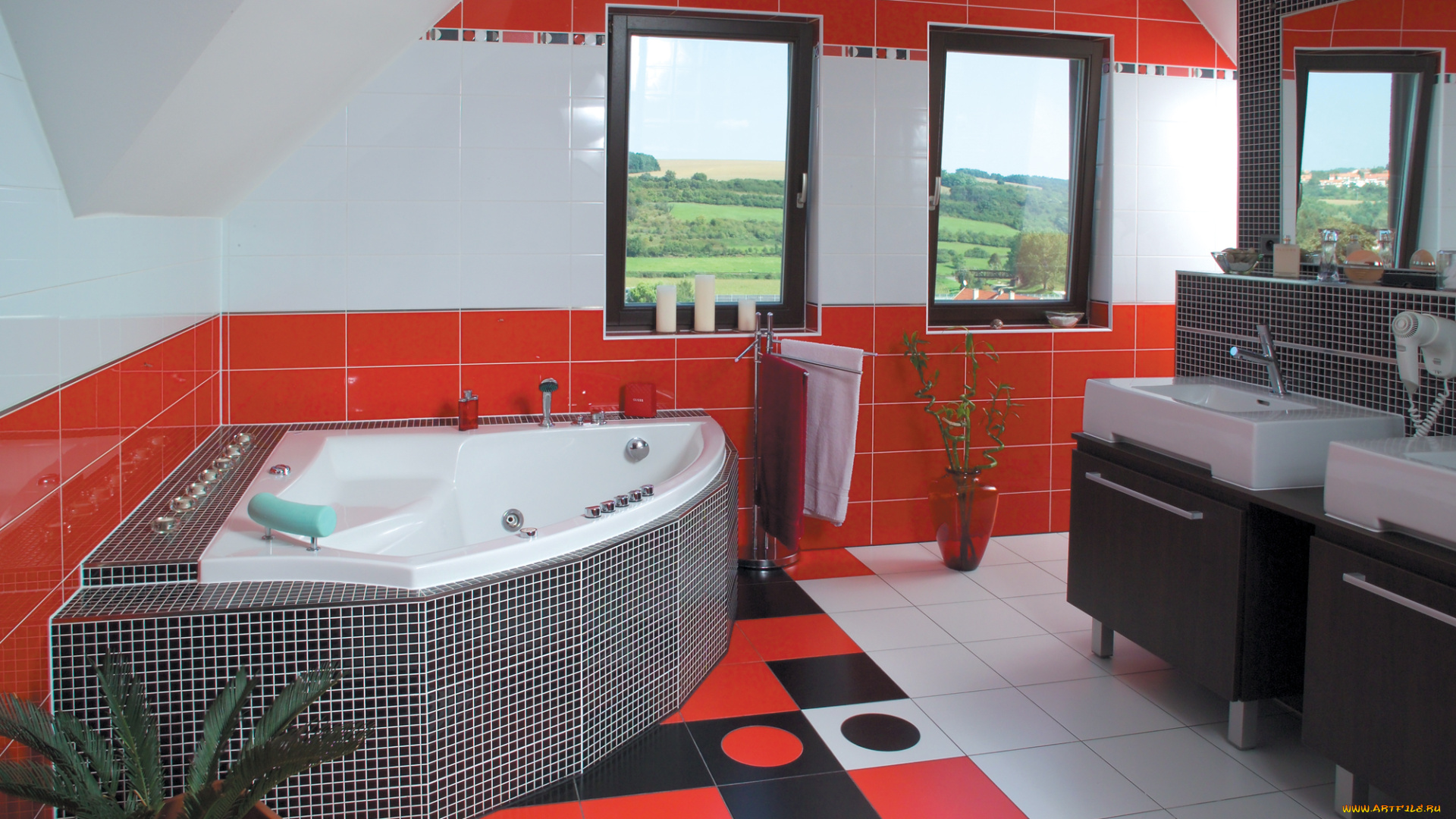 интерьер, ванная, туалетная, комнаты, стиль, дизайн, дом, комната