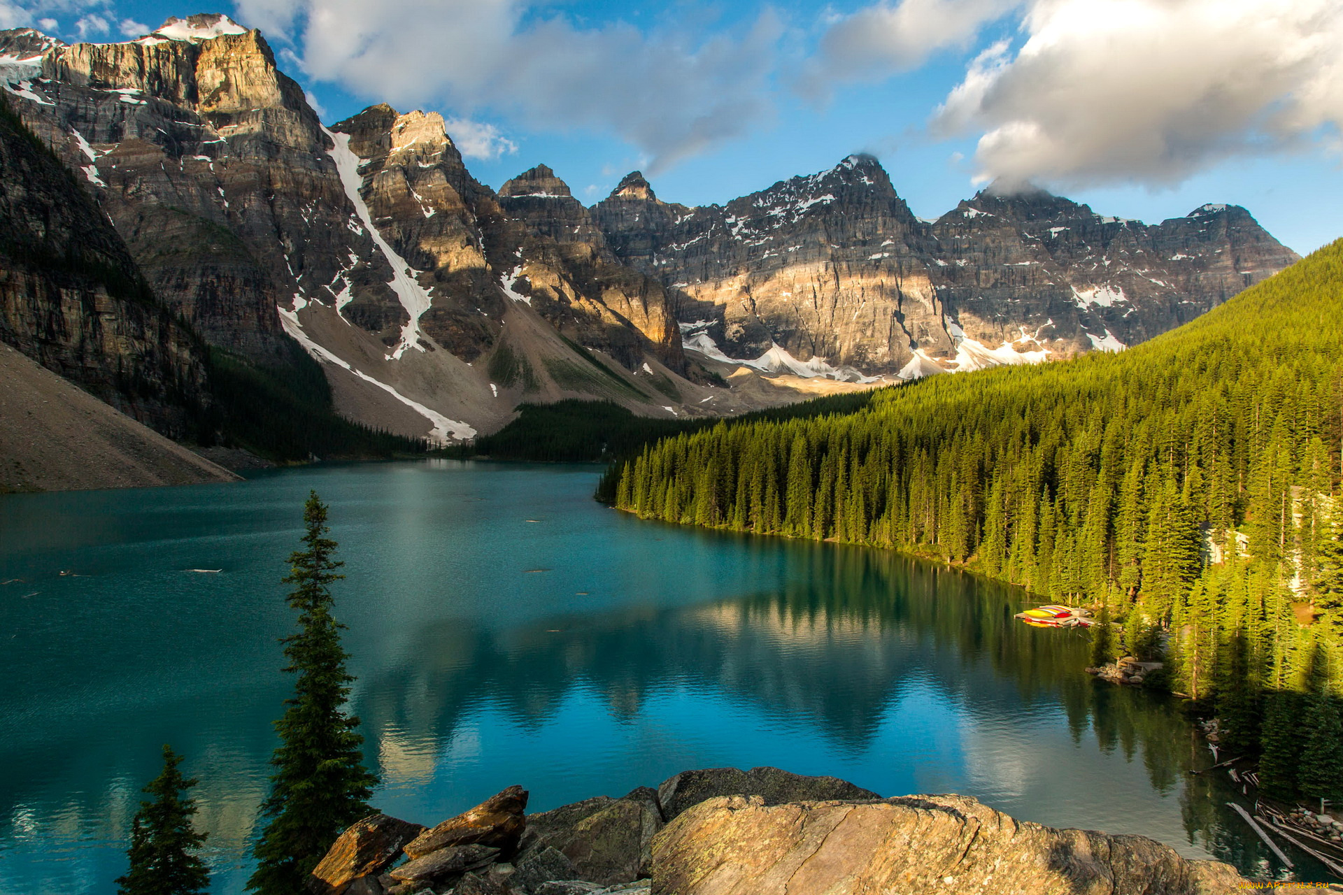 moraine, lake, banff, national, park, canada, природа, реки, озера, горы, озеро