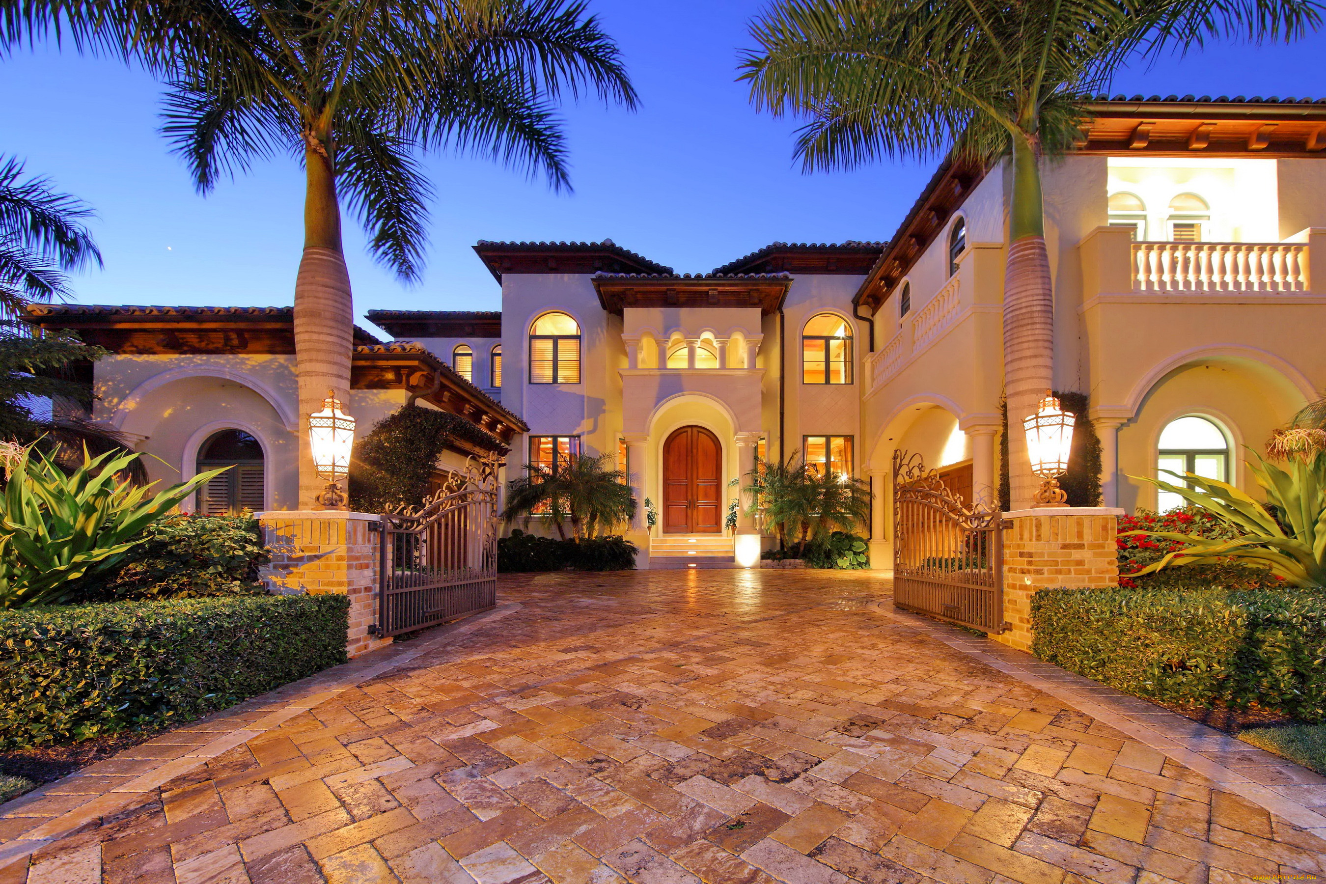 florida, города, здания, дома, дом, огни, растения