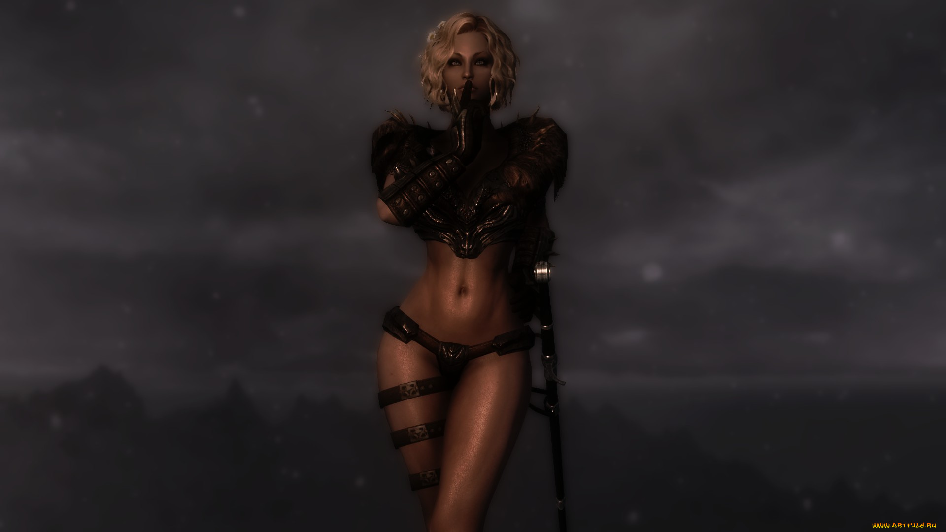 3д, графика, fantasy, фантазия, оружие, девушка