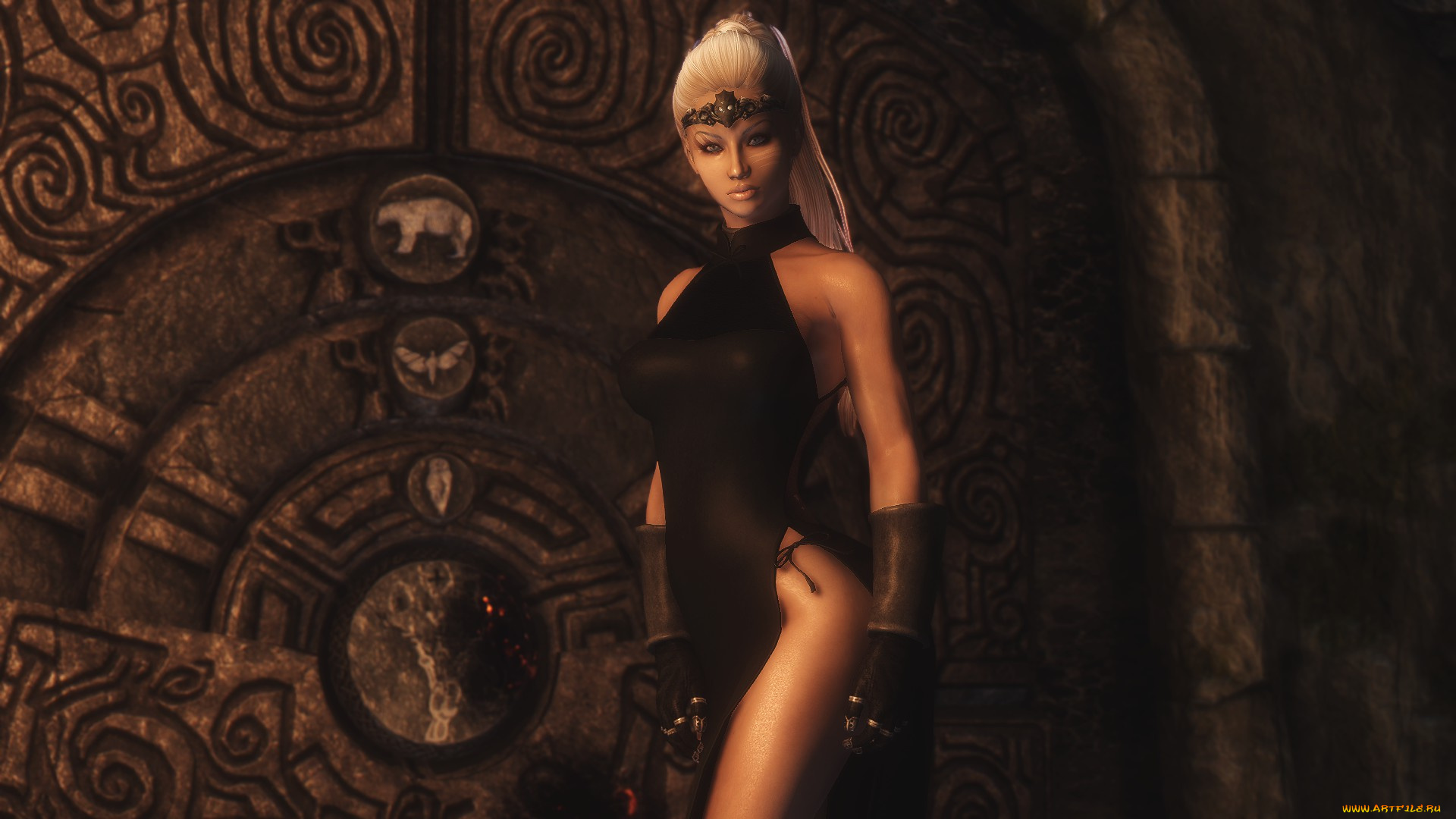 3д, графика, fantasy, фантазия, взгляд, девушка, стена