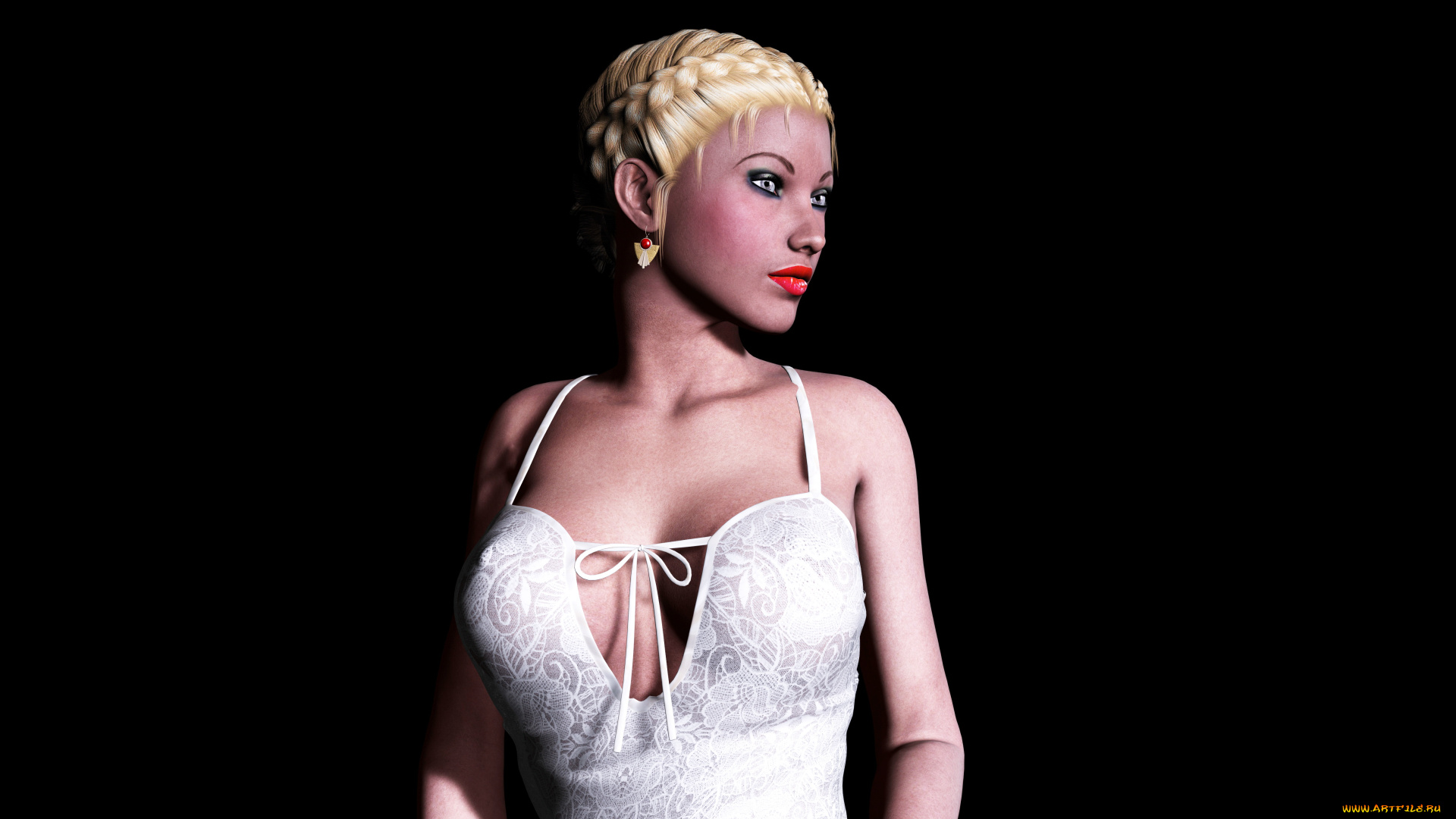 3д, графика, people, люди, девушка, взгляд, блондинка