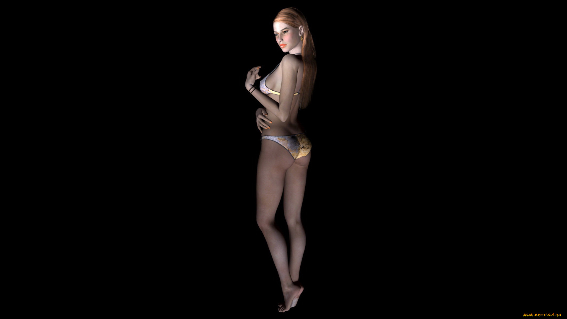 3д, графика, people, люди, купальник, взгляд, девушка